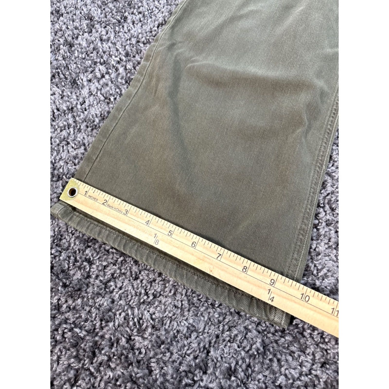 American Eagle Outfitters VINTAGE? American Eagle Outfitters Baggy Wide Leg Jeans Women's 00 Distressed Green Streetwear Grunge 90s Jeans - Relaxed Fit Size 24" / US 00 / IT 34 - 3 Thumbnail