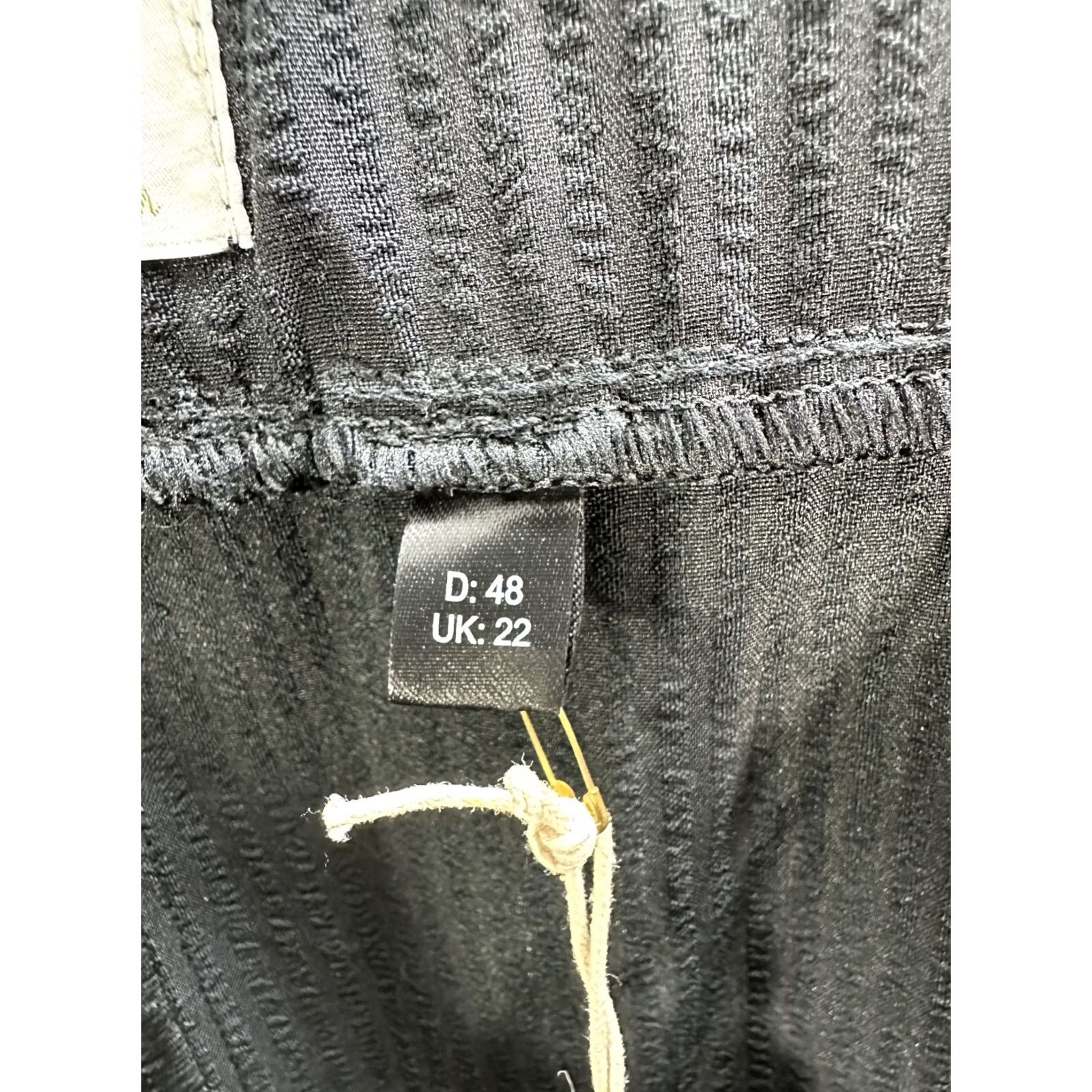 Vintage BAF Black Pull On Cropped Pants High Rise Wide Leg Sz 22 NWT Womens Size 40" / US 18 - 7 Thumbnail