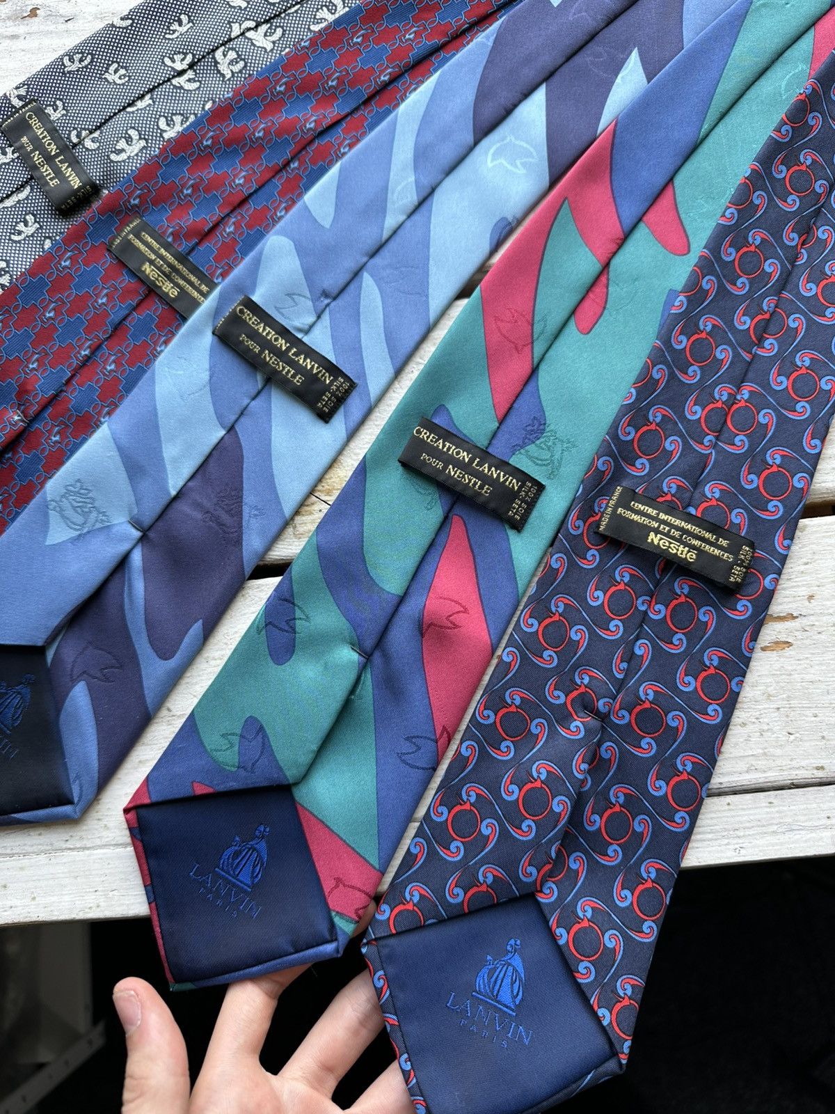 Lanvin BUNDLE 🚨 5 LANVIN LIMITED NESTLE 130years ties men vintage Size ONE SIZE - 2 Thumbnail