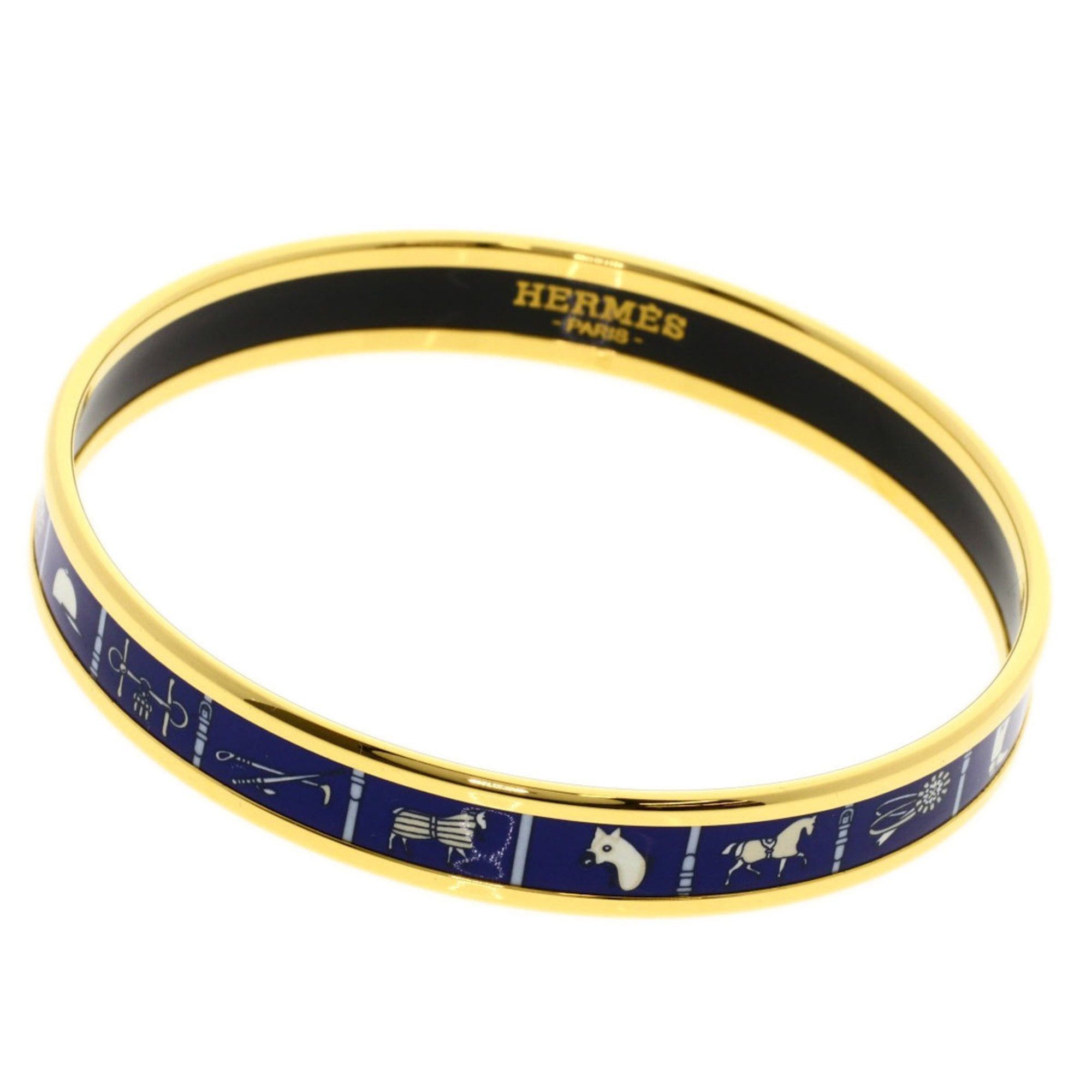 image of Hermes Enamel Bracelet For Women in Gold