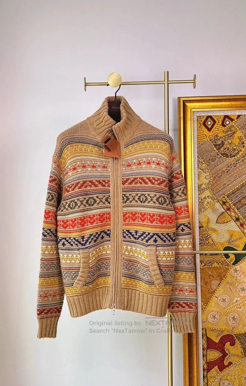 LoroPiana Coarsehair Wool Zip Cardigan.