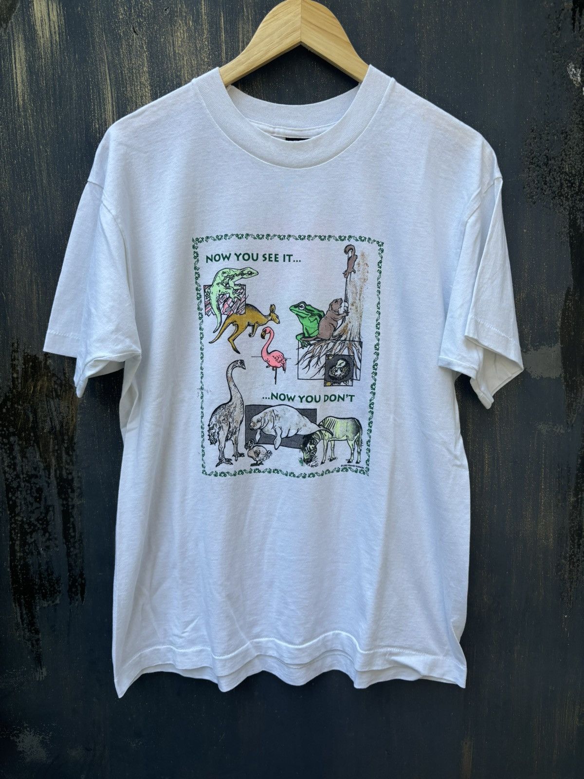 Vintage RARE! Vintage 90’s Art Now You See It Animal Tee Size US XL / EU 56 / 4 - 2 Thumbnail