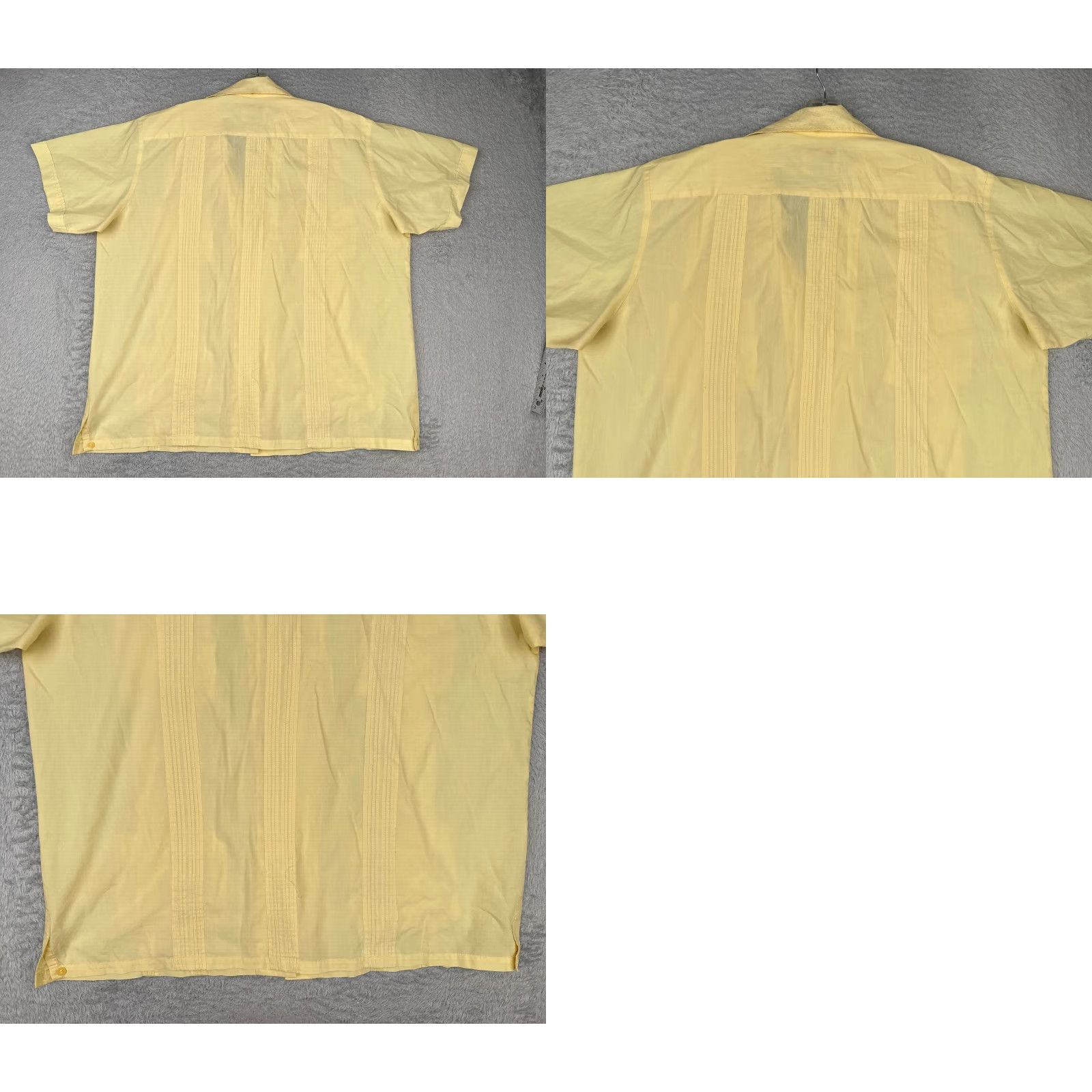 Haband VINTAGE The Genuine Haband Guayabera Shirt Men XL Yellow 4 Pocket Poly READ Size US XL / EU 56 / 4 - 9 Thumbnail
