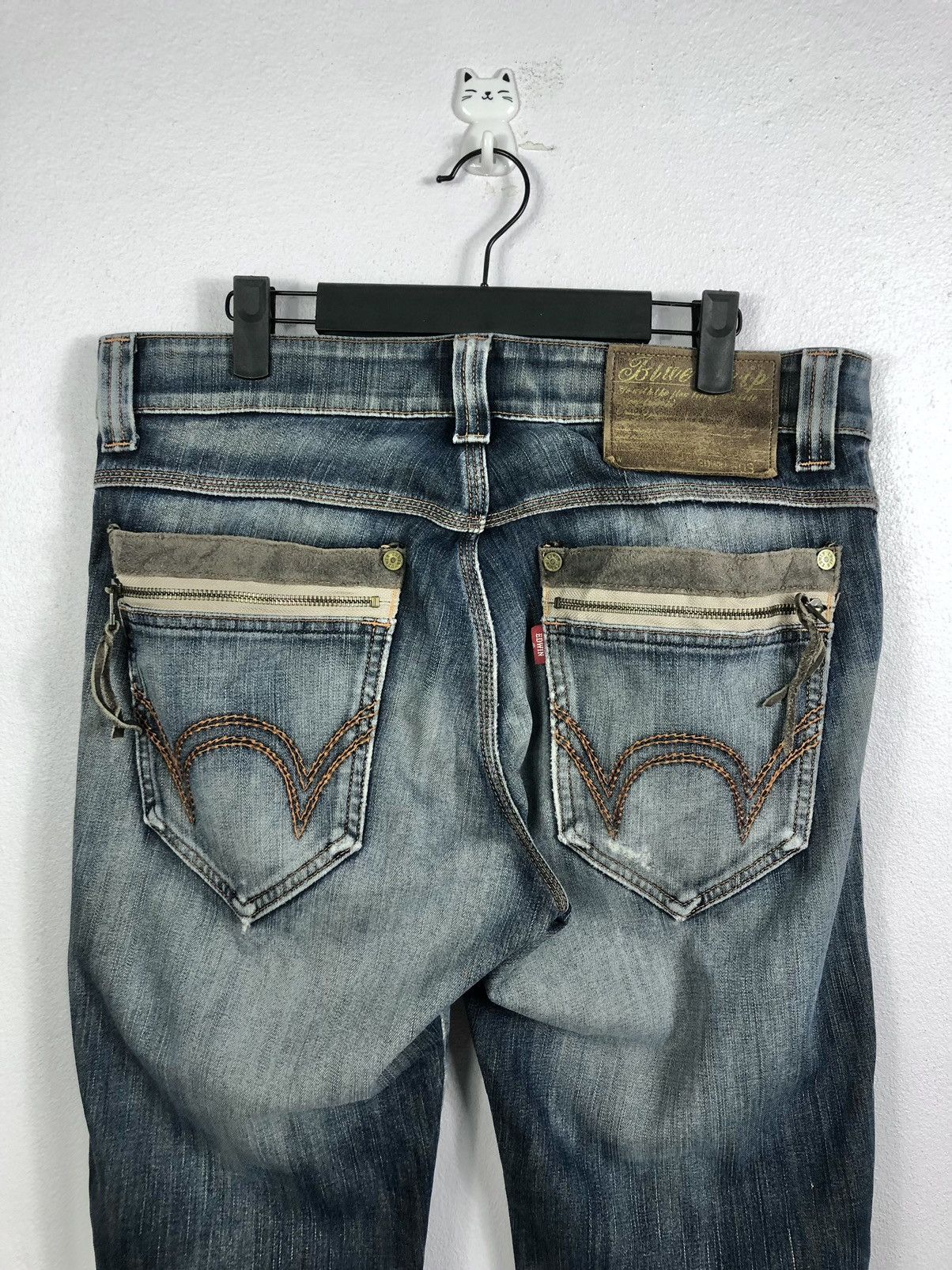 Edwin Rare Vintage Edwin 503 Blue Trip Flare Jeans Size US 32 / EU 48 - 9 Thumbnail