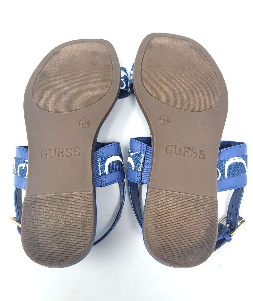 Guess GUESS Monogram Flat Sandals Metallic Logo Strappy Sz 6.5 Size US 6.5 / IT 36.5 - 4 Thumbnail