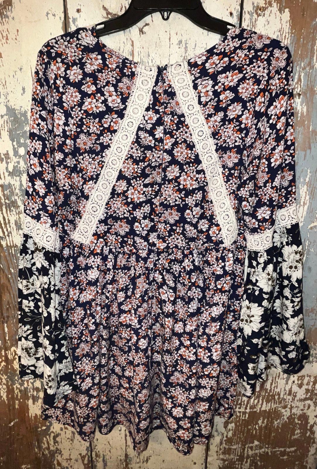 Designer Umgee Womens Top Boho Navy size Medium Size M / US 6-8 / IT 42-44 - 4 Thumbnail