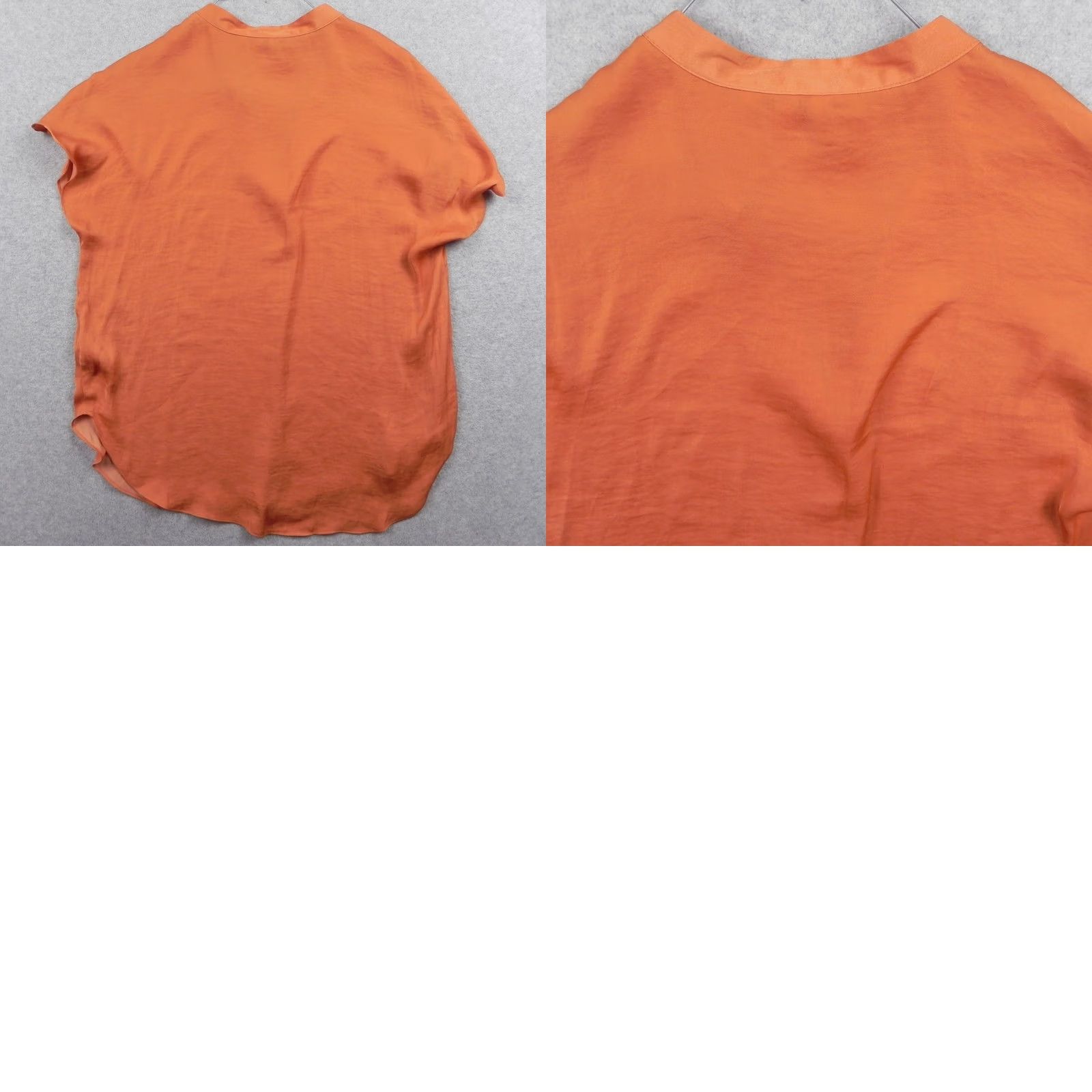 Vintage Naked Zebra Blouse Womens Medium Pleated V-Neck Sheer Orange Short Sleeve Top Size M / US 6-8 / IT 42-44 - 8 Thumbnail