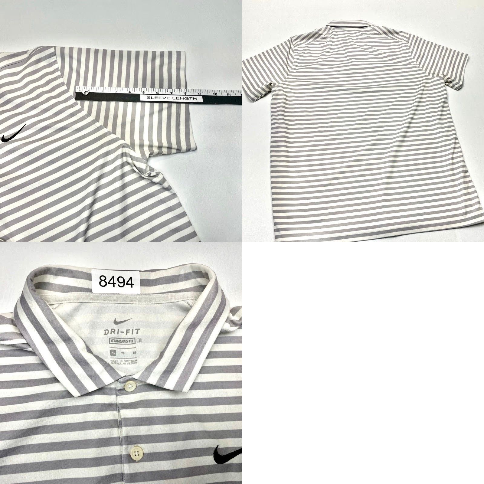 Nike Nike Dri-FIT Polo Shirt CU9858-311 Mens XL Gray Stripe Performance Golf Top 8494 Size US XXL / EU 58 / 5 - 8 Thumbnail