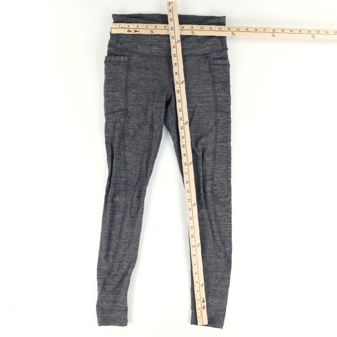 Athleta Athleta High Rise Spacedye Chaturanga Nylon Woven Leggings Gray Women's S Leggings Regular Slim Fit Pants Womens Size 28" / US 6 / IT 42 - 3 Thumbnail