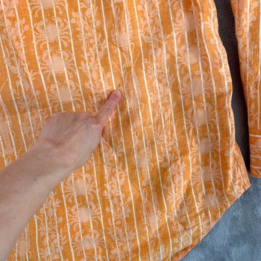 Tommy Bahama Tommy Bahama Relax Resort Shirt Orange Crabs Lobsters 100% Linen Men Large Size US L / EU 52-54 / 3 - 3 Thumbnail