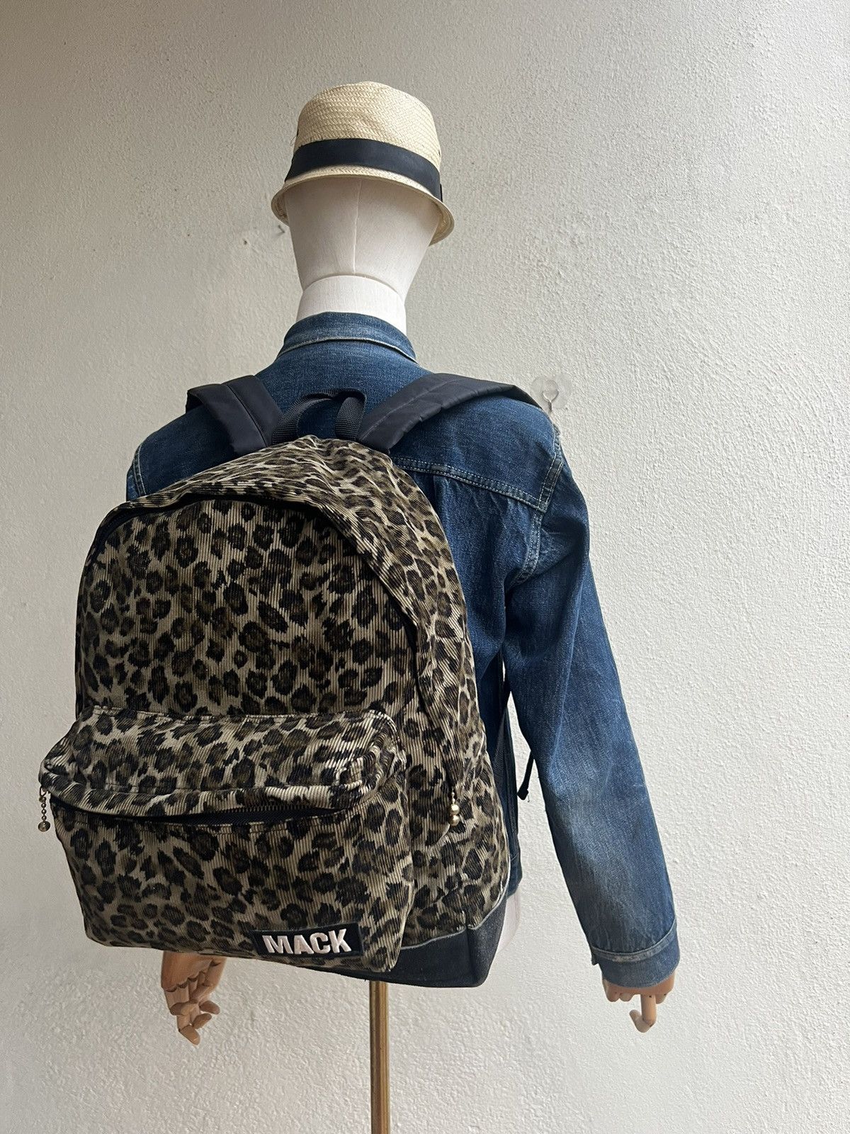 Vintage Mackdaddy Japan Corduroy Suede Leather Backpack Bag