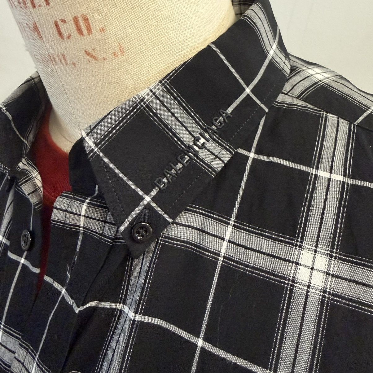 Balenciaga Balenciaga 2018 Layered Hybrid Shirt Plaid + Red Tee Size US M / EU 48-50 / 2 - 10 Thumbnail