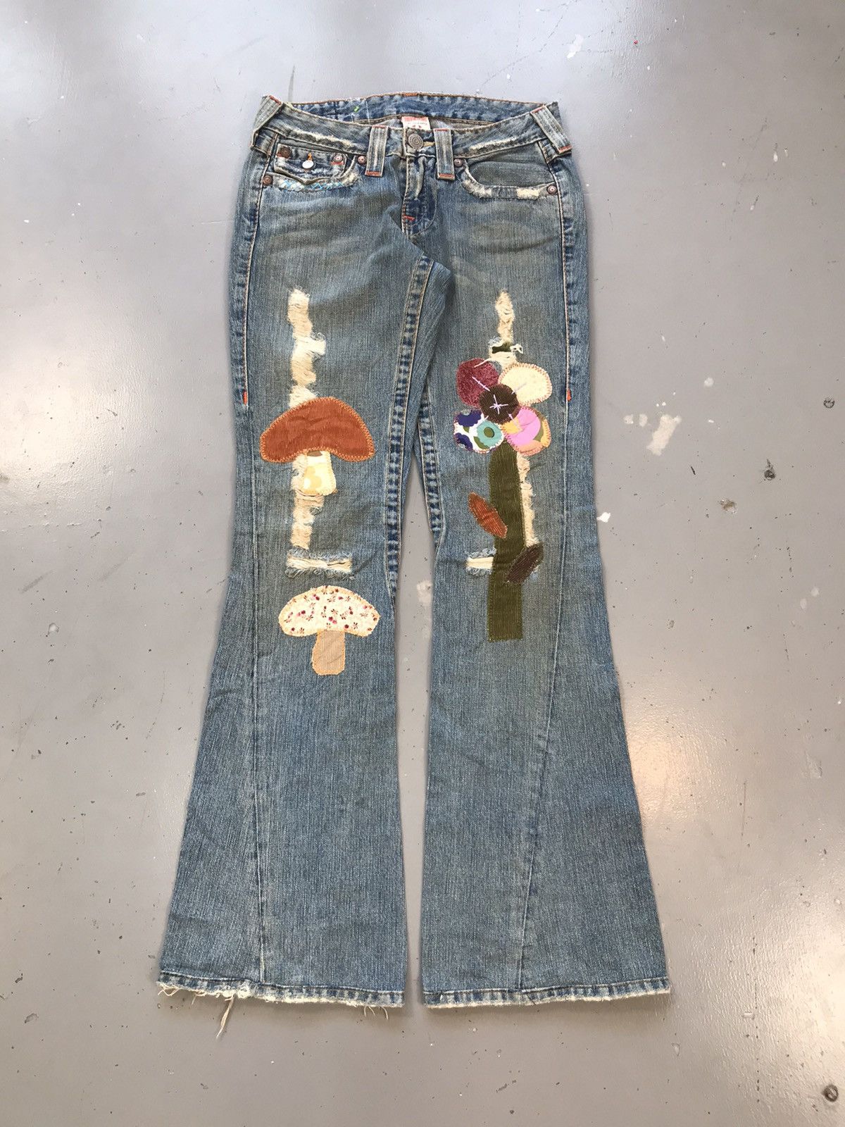 True Religion × Vintage Vintage true religion 🍄‍🟫 patch work bootcut denim Size 28" / US 6 / IT 42 - 1 Thumbnail