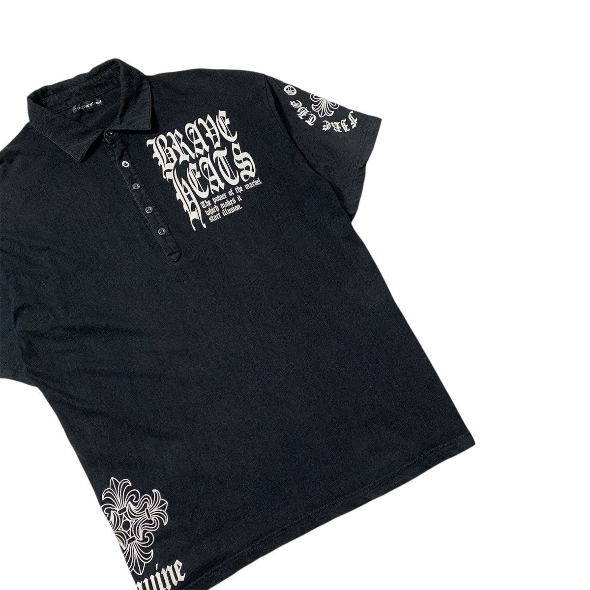 Japanese Brand Y2K Style Defective Struct Cross Punk Poem Polo Shirt Size US XXL / EU 58 / 5 - 4 Thumbnail