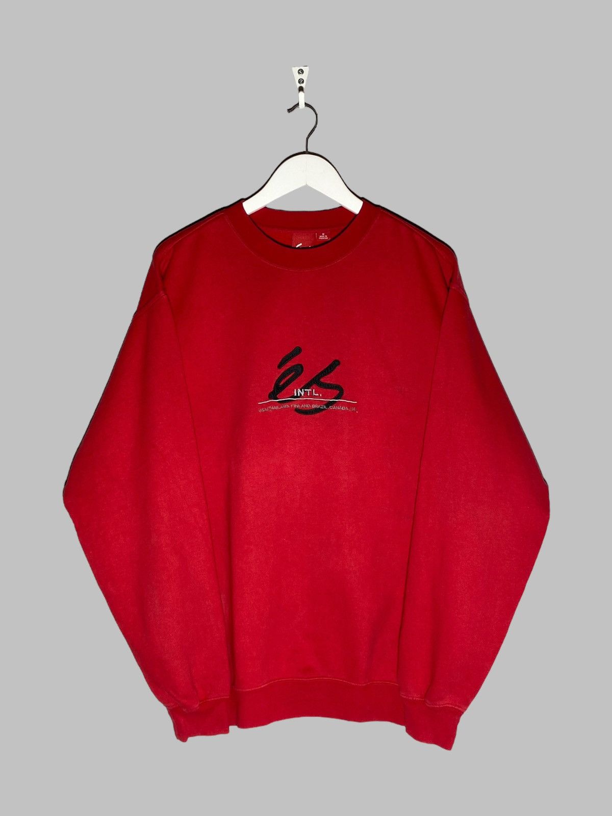 eS 🔥 ÉS SKATEBOARD RED CREWNECK SWEATSHIRT 90s STREET VIBES Size US M / EU 48-50 / 2 - 1 Thumbnail