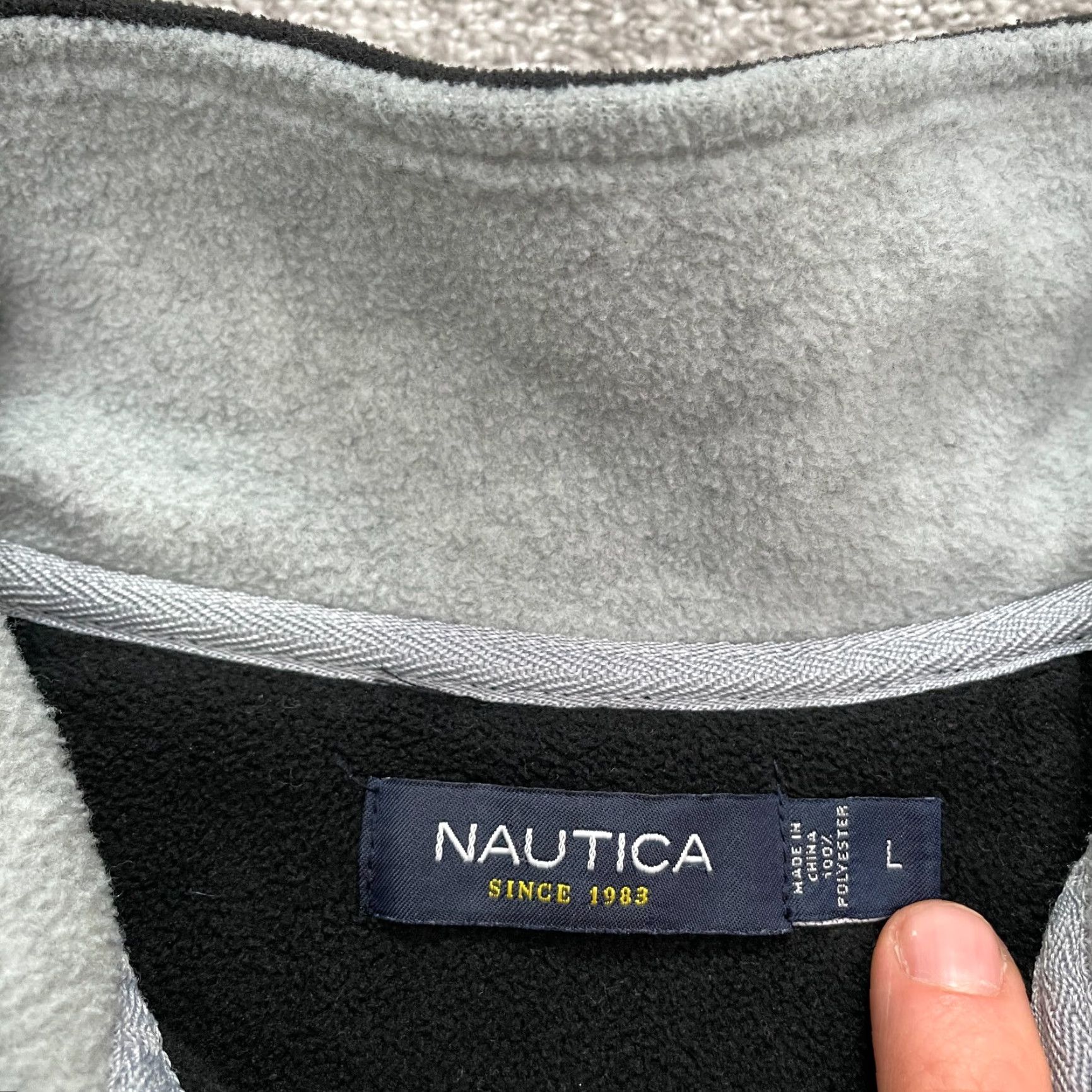 Nautica Nautica Fleece Jacket Mens L Black 1/4 Zip Polyester Outdoor Hiking Classic Jacket Size US L / EU 52-54 / 3 - 5 Thumbnail