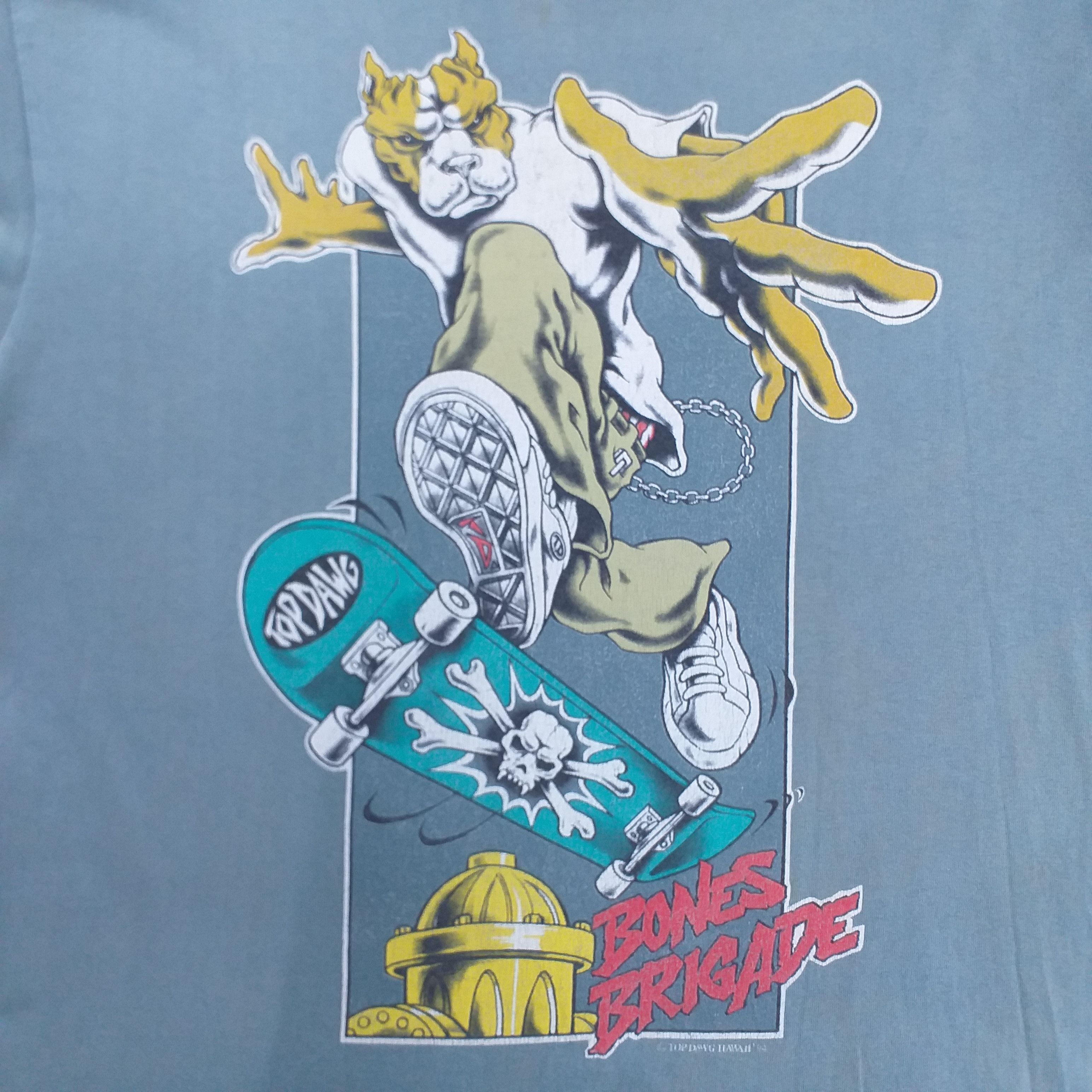 Rap Tees Distressed Vintage Top Dawg Bones Brigade Skateboard-G028 Size US XL / EU 56 / 4 - 3 Thumbnail