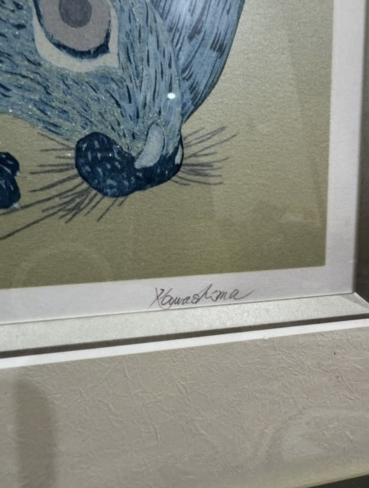 Vintage JUNJI KAWASHIMA 1990s PORCUPINE PAINTING 29/200 Size ONE SIZE - 2 Thumbnail