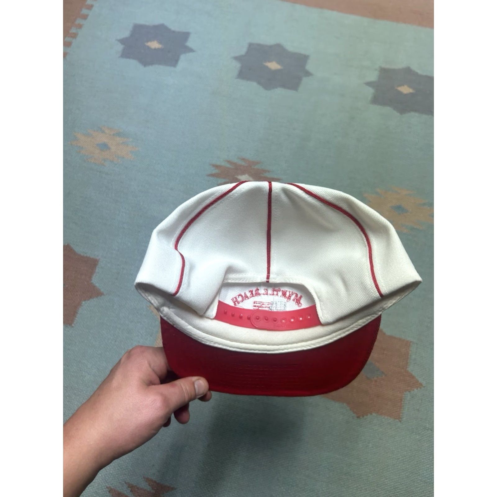 Vintage VINTAGE 90s SnapBack hat cap Myrtle Beach South Carolina red white adjustable Men Mens Hats Size ONE SIZE - 4 Thumbnail