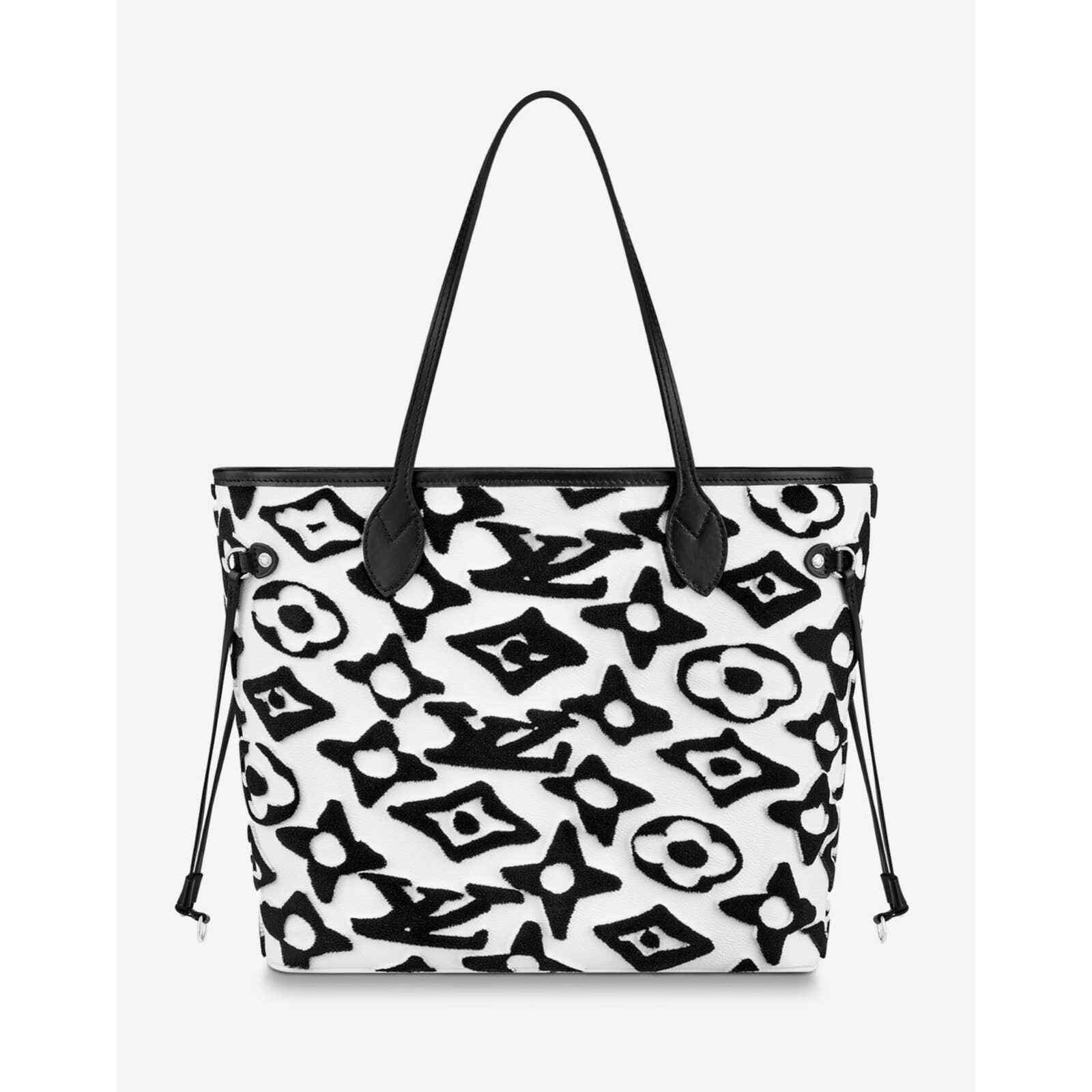 Louis Vuitton Louis Vuitton Neverfull Black White Handle Shoulder Bag Size ONE SIZE - 6 Thumbnail