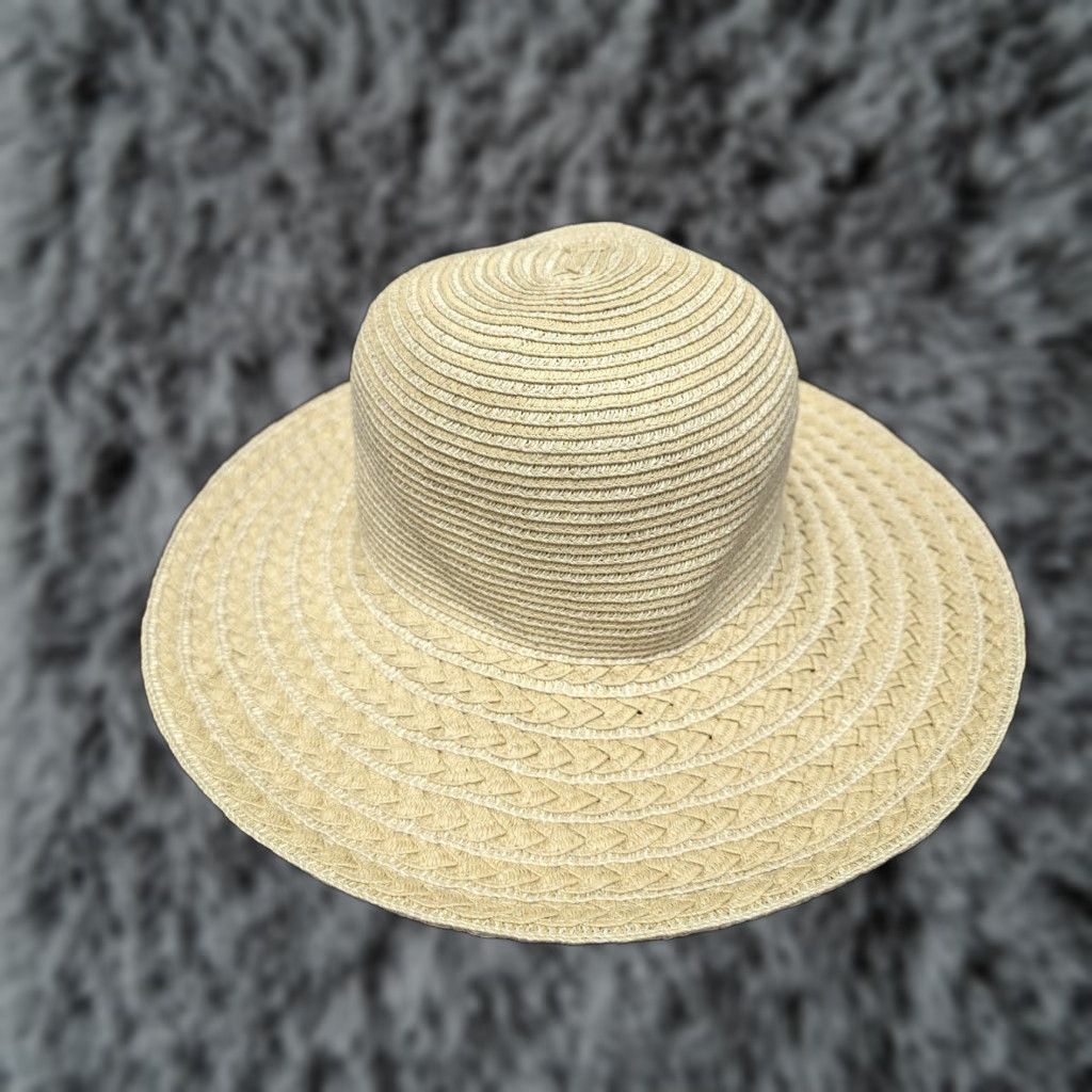 Vintage VINTAGE Scala Collezione Hat Wide Brim Beige One Size Womens Sun Beach Travel Casual Size ONE SIZE - 1 Thumbnail