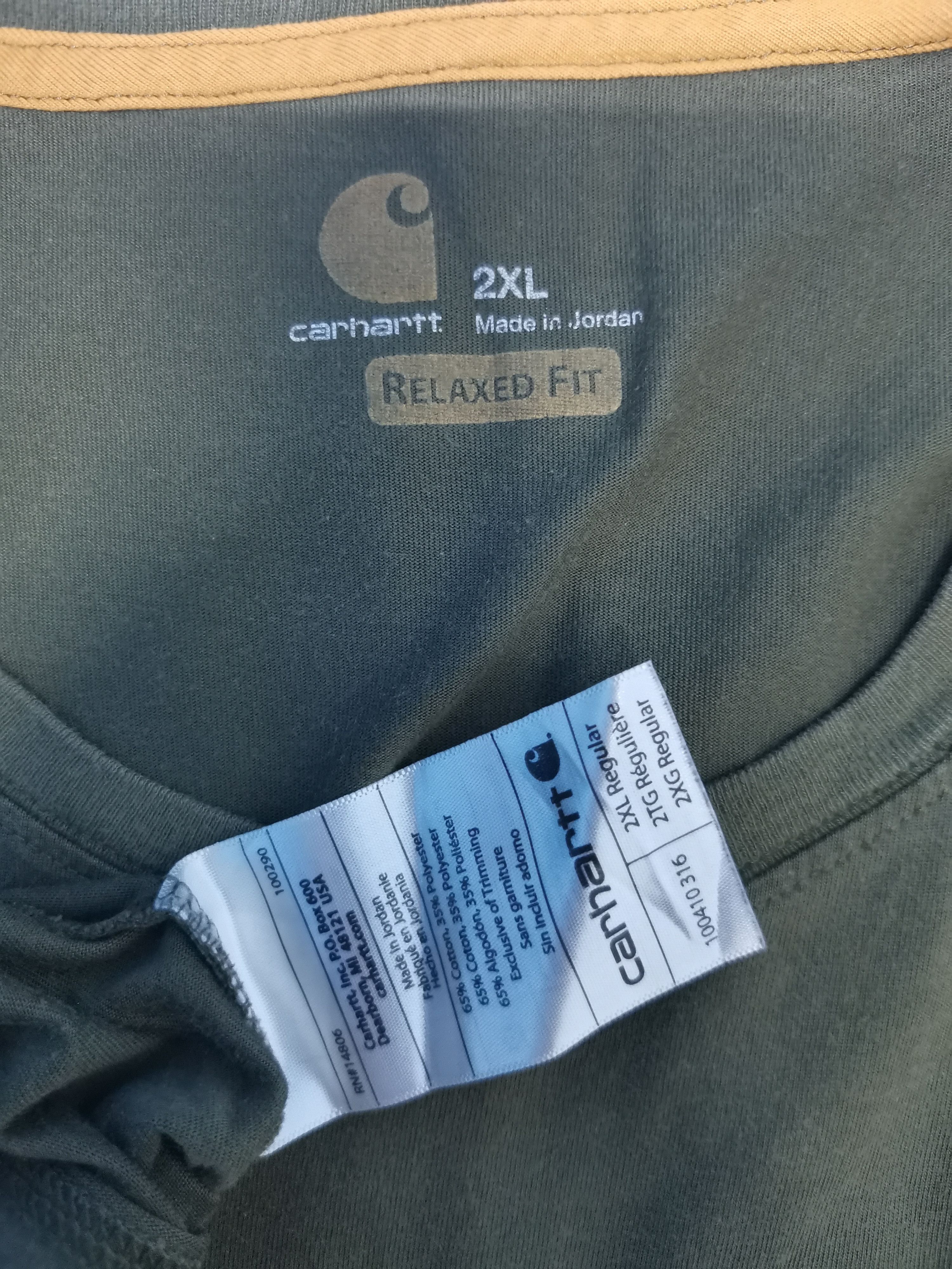 Carhartt Vintage Carhatt Relaxed Fit Single Pocket Tee Army Green Size US XXL / EU 58 / 5 - 2 Thumbnail