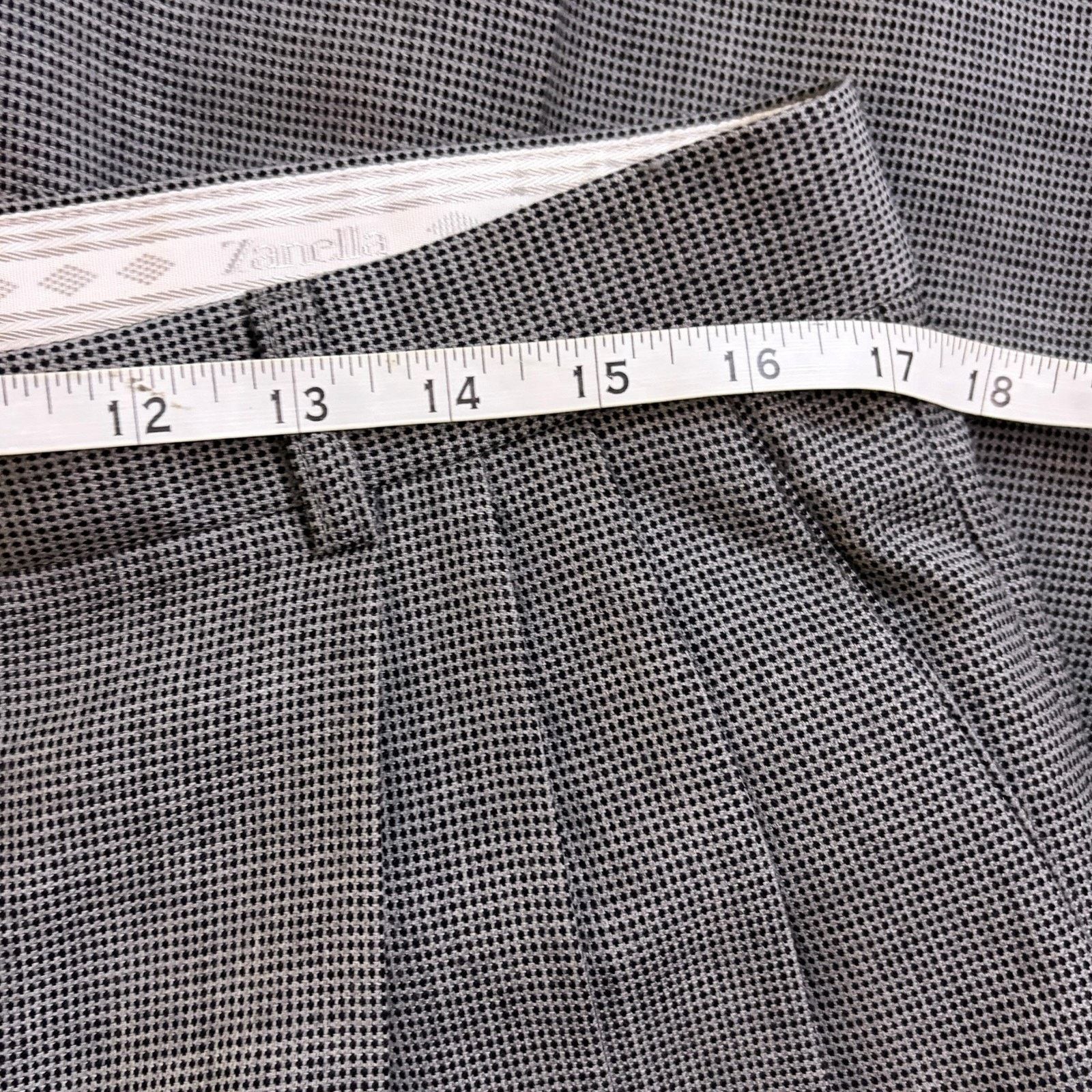 Zanella Zanella Pants Mens 34x30 Gray Wool Tweed Pleated Cuffed Size 34R - 4 Thumbnail