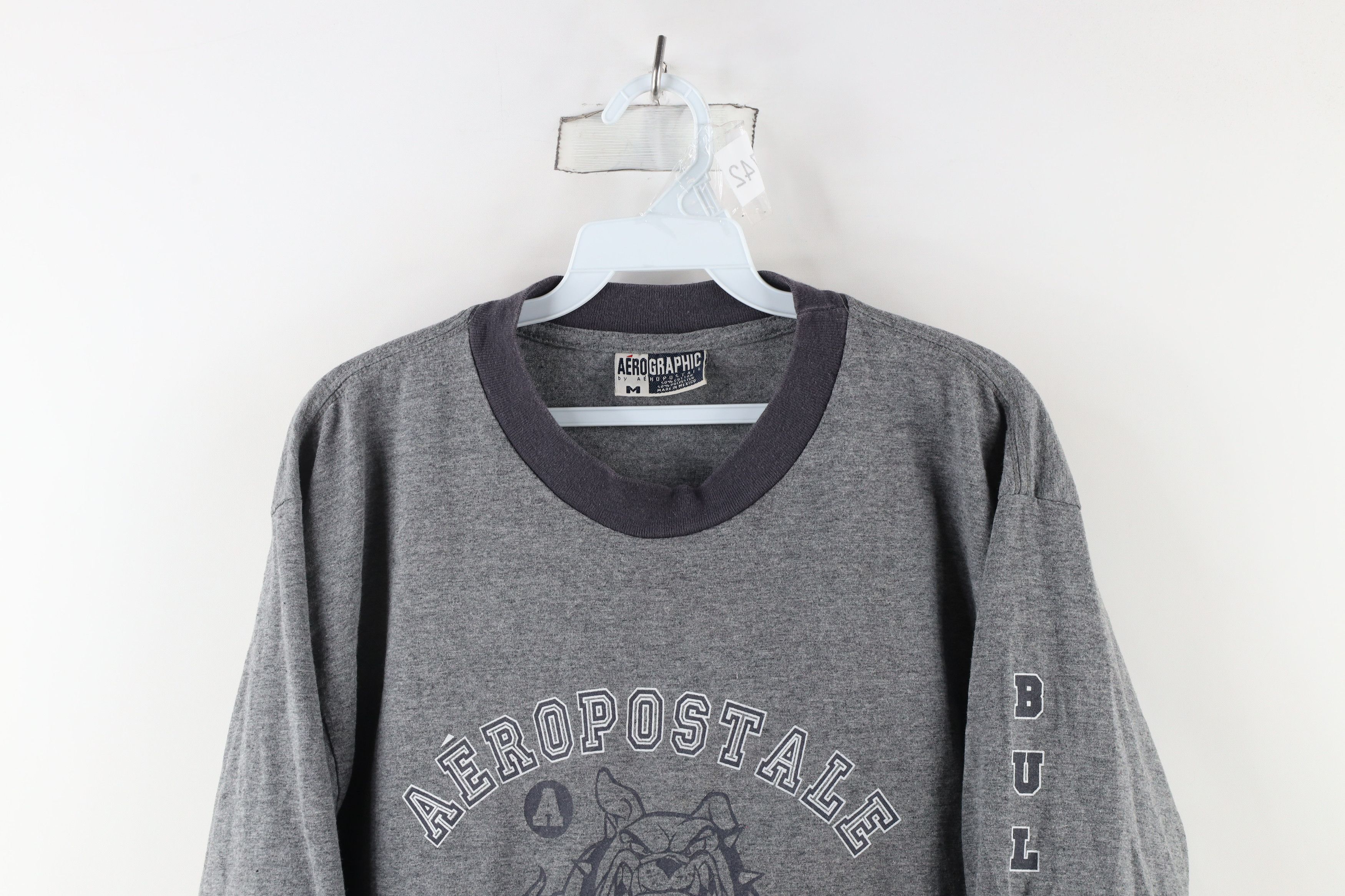 Aeropostale × Vintage Vintage 90s Aeropostale Spell Bulldogs Long Sleeve T-Shirt Size US M / EU 48-50 / 2 - 2 Thumbnail