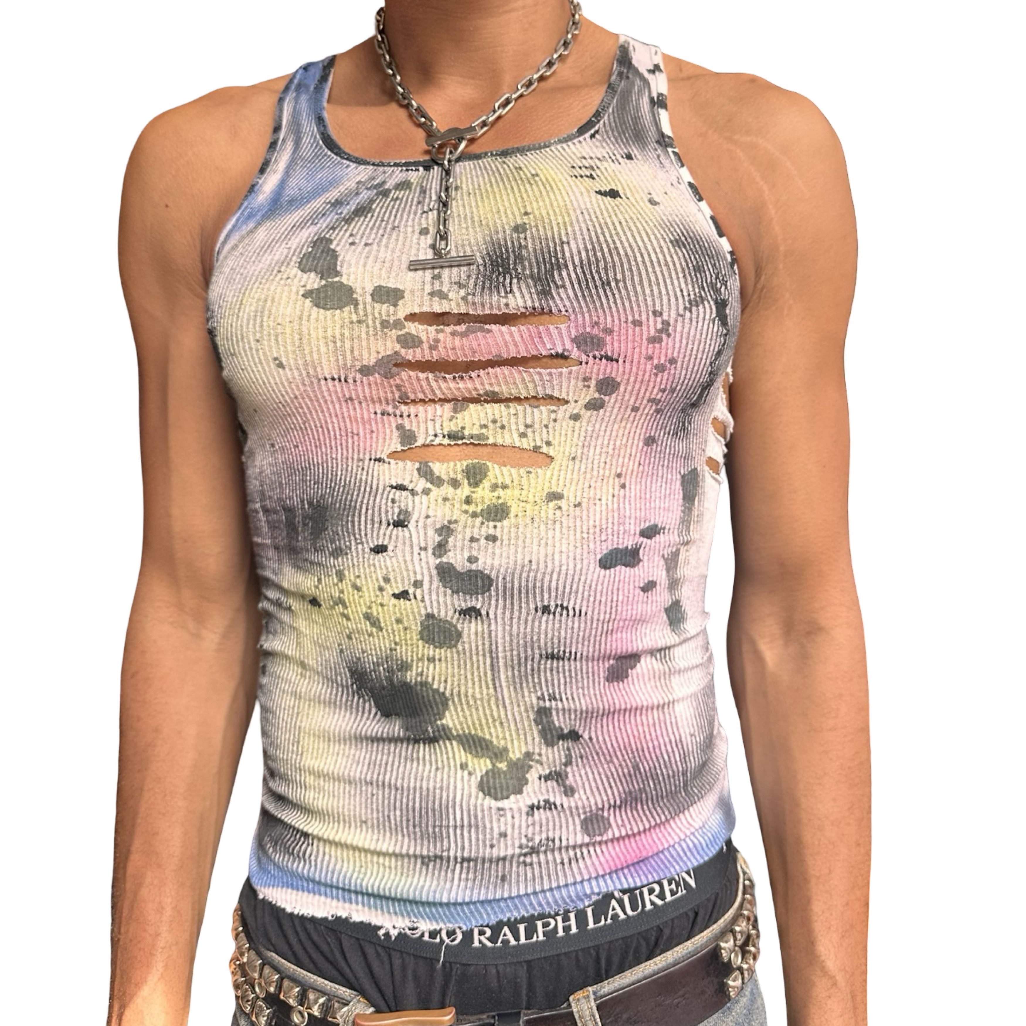 Hanes 'Decay' White Pink/Black Graphic Print Tank Top - Small Size US S / EU 44-46 / 1 - 1 Thumbnail