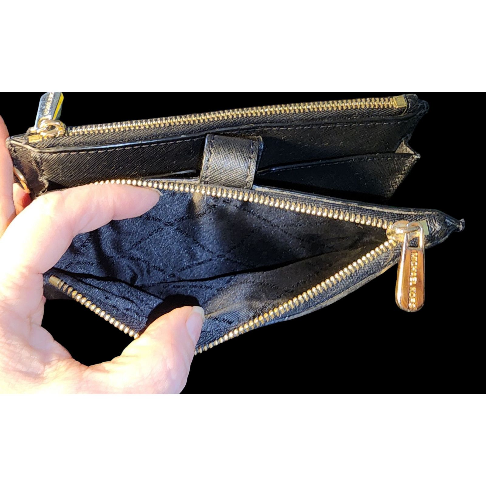 Michael Kors Michael Kors Adele Small Double Zip Wristlet Wallet black Size ONE SIZE - 3 Thumbnail