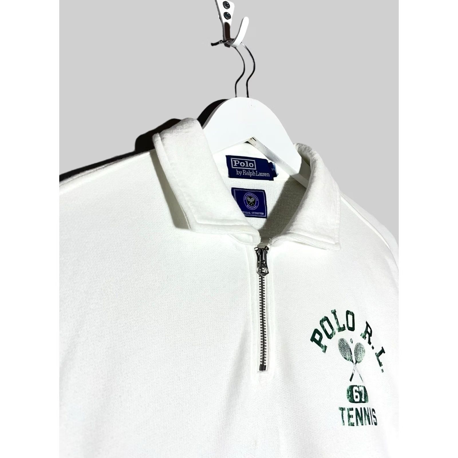 Ralph Lauren Ralph Lauren Polo Wimbledon Fleece Collared Sweater 1/4 Zip White M Mens Pullover Sweatshirt Cotton Knit Size US M / EU 48-50 / 2 - 3 Thumbnail