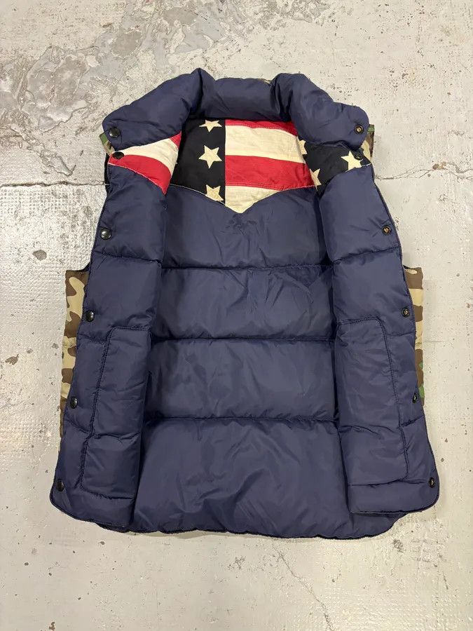 Polo Ralph Lauren 2010s Ralph Lauren Navy Camo Reversible American Flag Puffer Vest Size US S / EU 44-46 / 1 - 11 Thumbnail