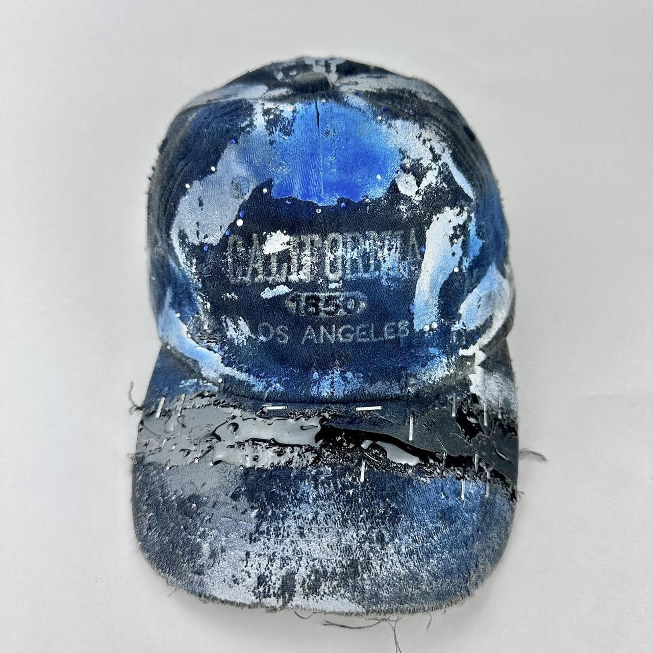 Other ASTROBOI* 'Cali' Black & Blue Painted Rhinestone Resin Hat Size ONE SIZE - 1 Thumbnail