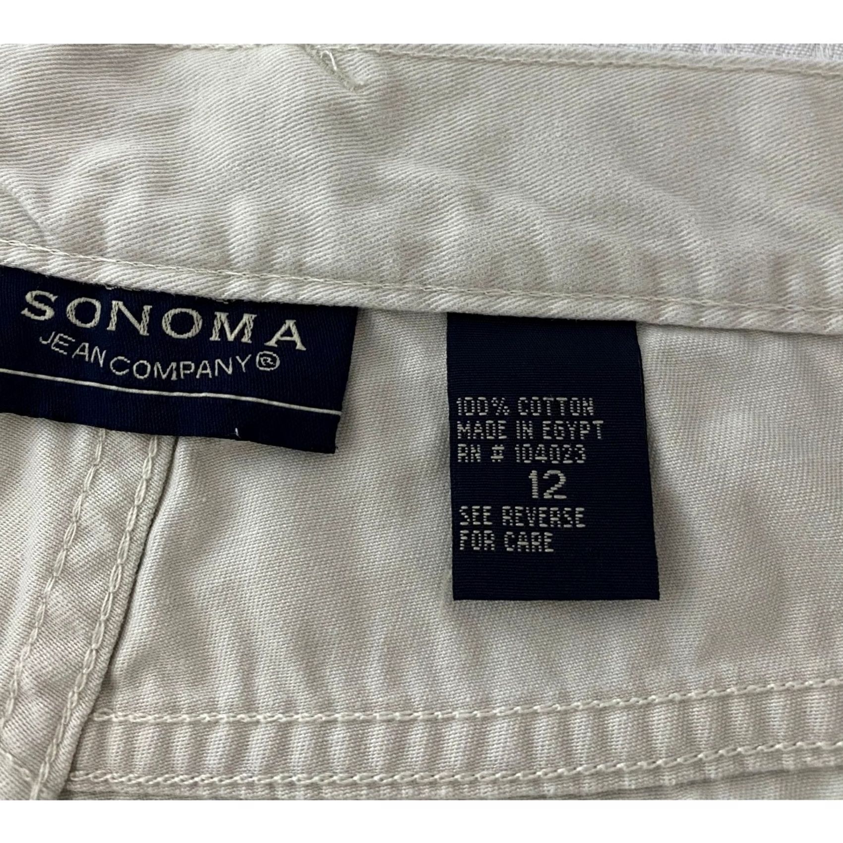 Vintage Sonoma Womens Khaki Carpenter Shorts High Rise Cotton Size 12 Tall Beige Size 29" - 8 Thumbnail