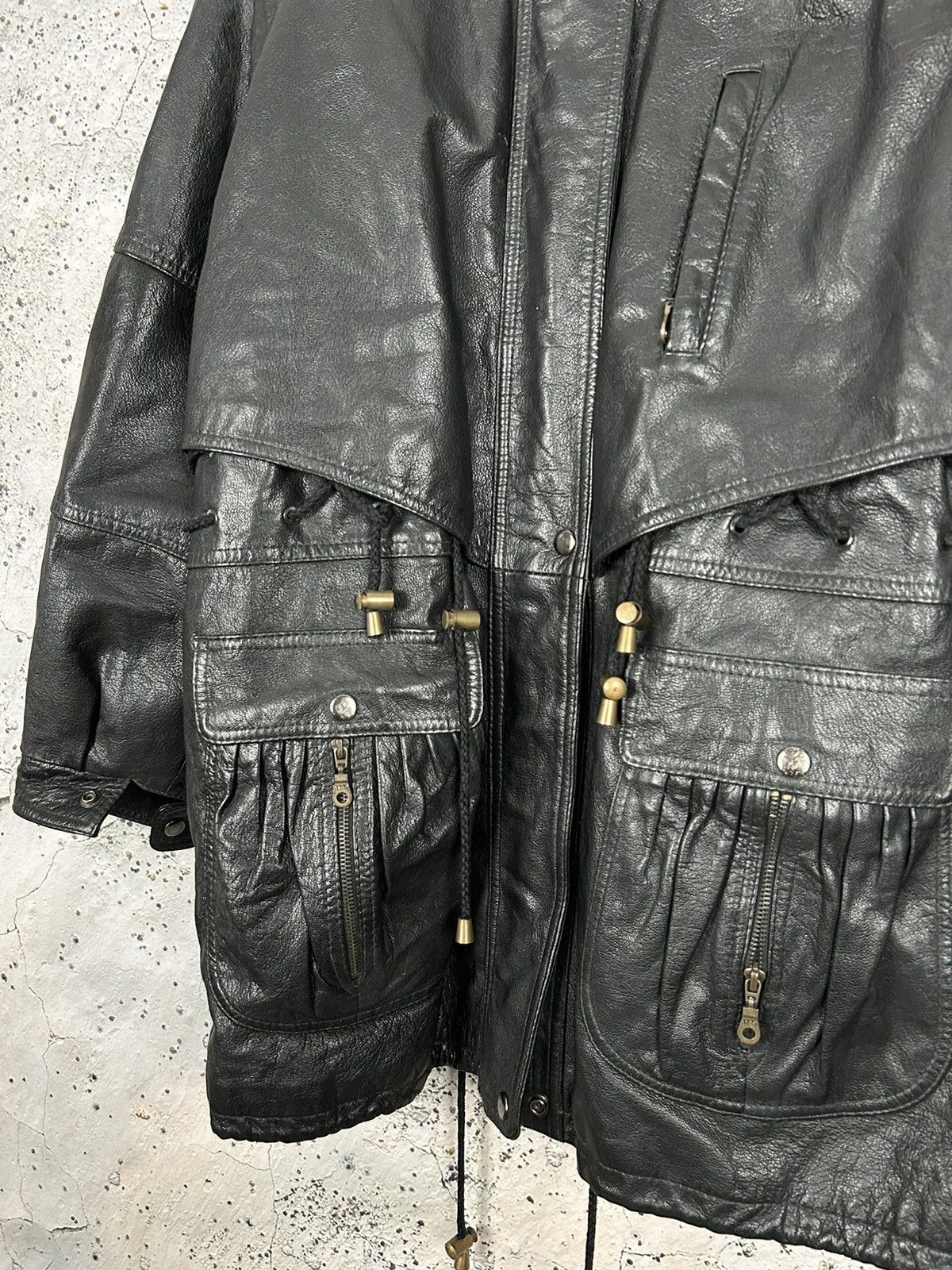 Other Vintage Archival Genuine Leather Jacket Black Grunge Rare Size US L / EU 52-54 / 3 - 4 Thumbnail