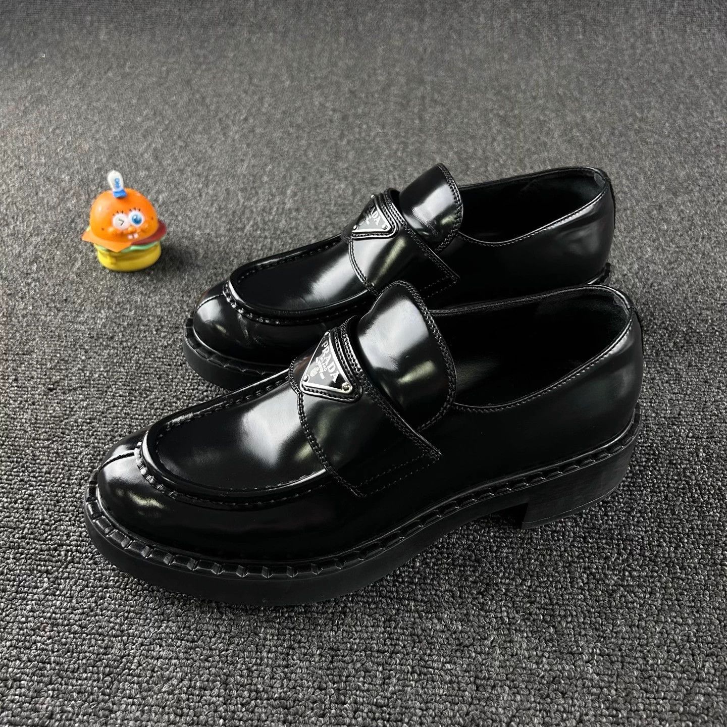 Prada Prada Women's Black Loafer EUR 38 Mint Size US 7 / IT 37 - 1 Thumbnail