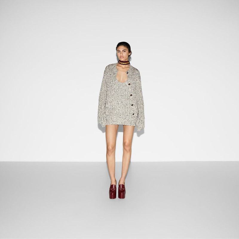 Gucci oc11z1125 Chunky Rib Wool Cardigan in Multicolor Size XS / US 0-2 / IT 36-38 - 2 Thumbnail