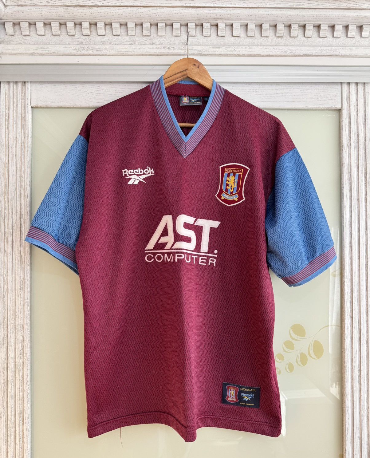 Reebok Vintage Aston Villa 1997-1998 Home Soccer Jersey Kit Shirt Size US L / EU 52-54 / 3 - 1 Thumbnail