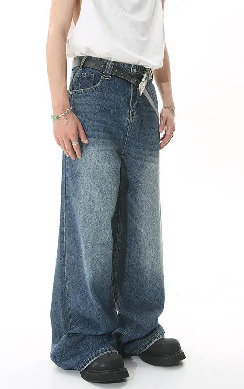 Japanese Brand × Jean Vintage washed high waist wide leg denim trousers Size US 32 / EU 48 - 2 Thumbnail