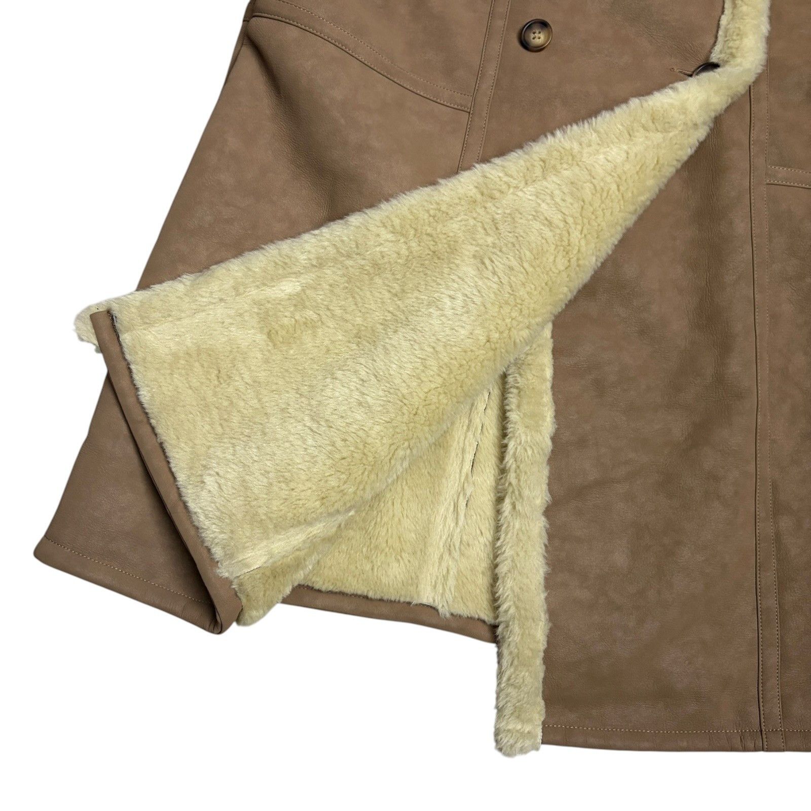 Topshop Topshop Faux Leather Shearling Long Coat Fleece Trench Small Size US S / EU 44-46 / 1 - 6 Thumbnail