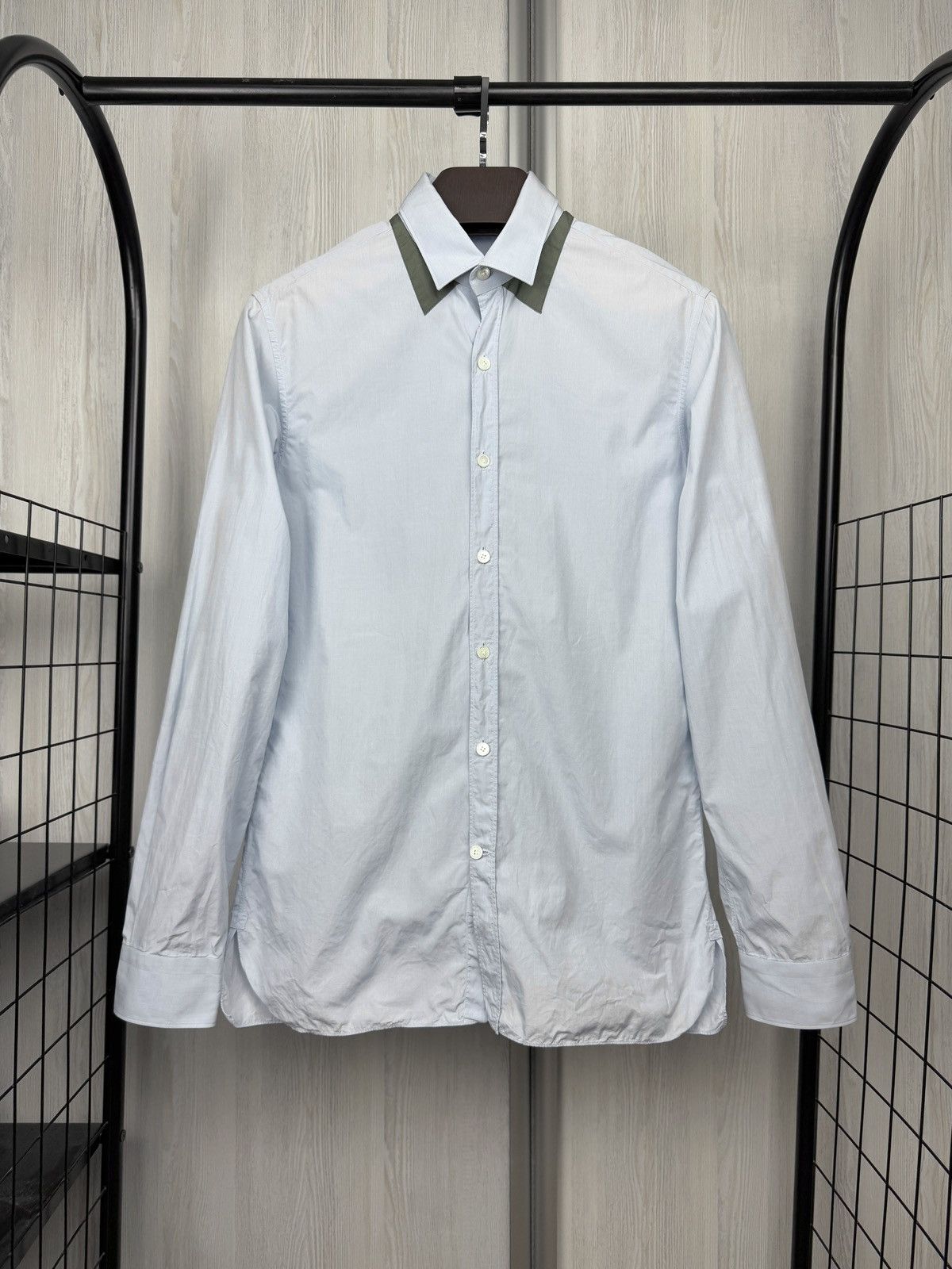 Lanvin Lanvin blue double collar long sleeve shirt Size US S / EU 44-46 / 1 - 1 Thumbnail