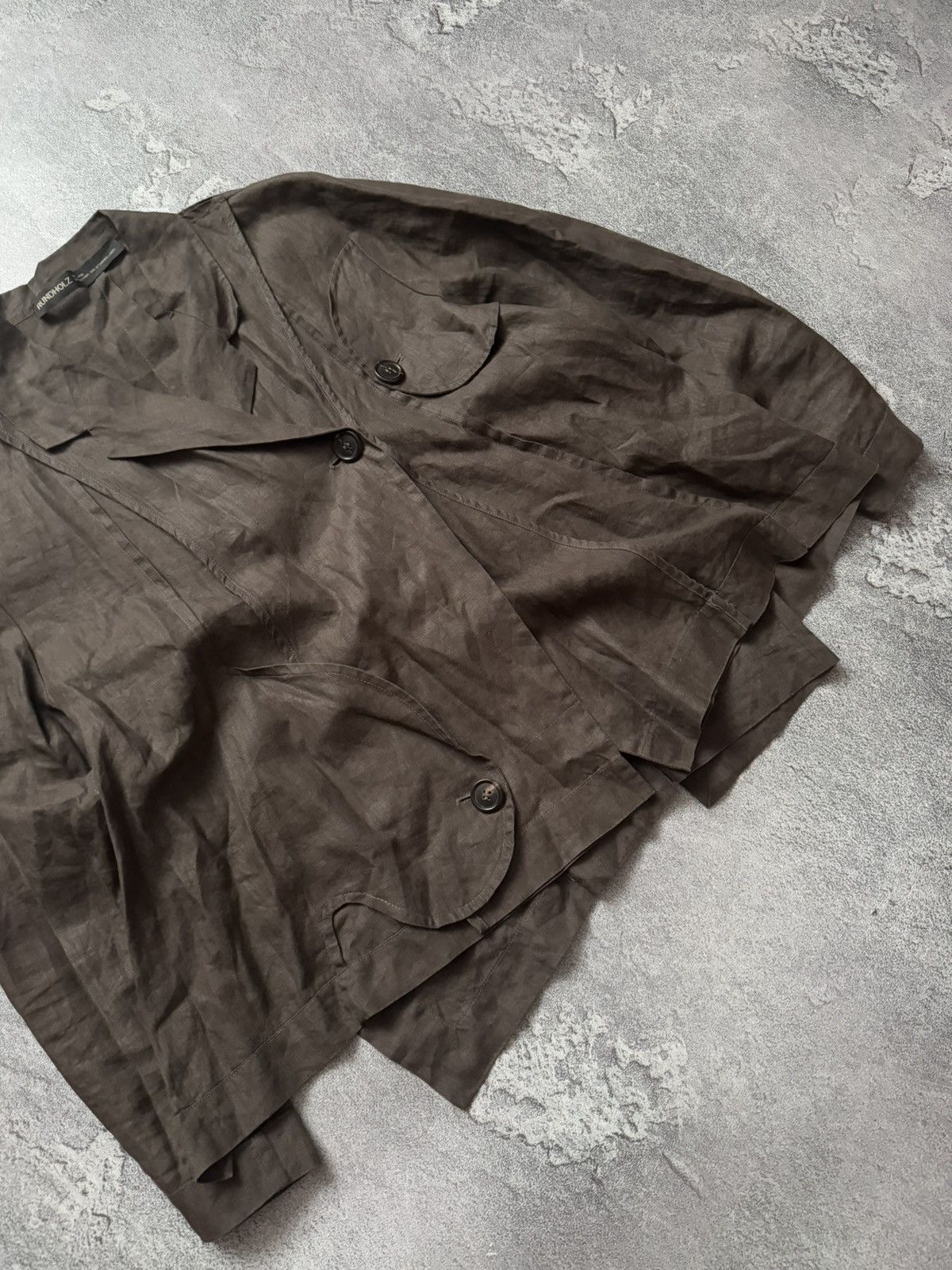 Designer × Rundholz Rundholz L Avantgarde linen blazer jacket asymmetrical relax Size L / US 10 / IT 46 - 13 Thumbnail