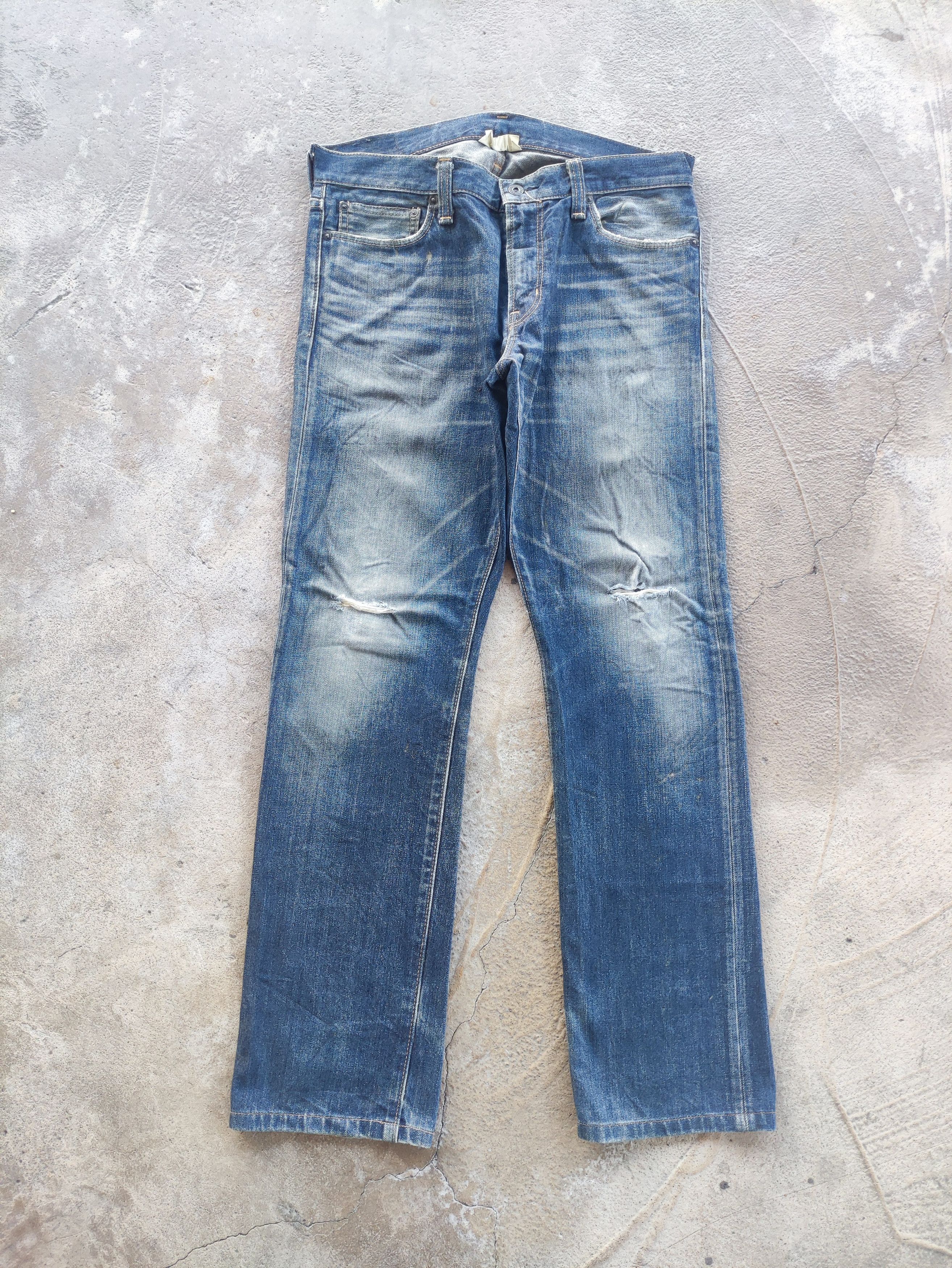 Japanese Brand Vintage Back Number Distress Faded Denim | Grailed