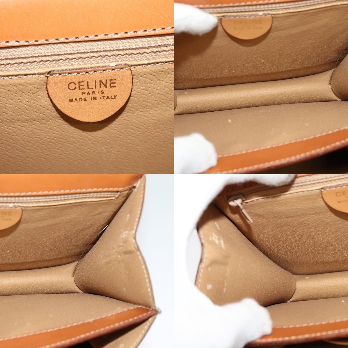 Celine CELINE Macadam Canvas Hand Bag Pvc Beige Gold Size ONE SIZE - 12 Thumbnail