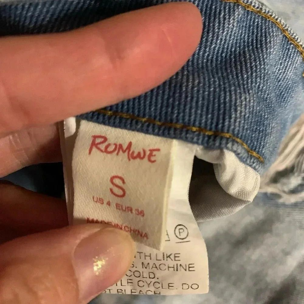 Romeo Gigli Retro ROMWE Sun Graphic Denim Shorts Size 28" / US 6 / IT 42 - 3 Thumbnail