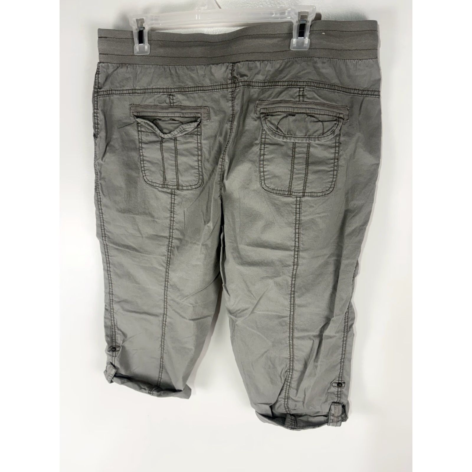 CO Khakis & Co Gray Drawstring Pull On Cuffed Pants Womens Size 14 Size 36" / US 14 / IT 50 - 4 Thumbnail