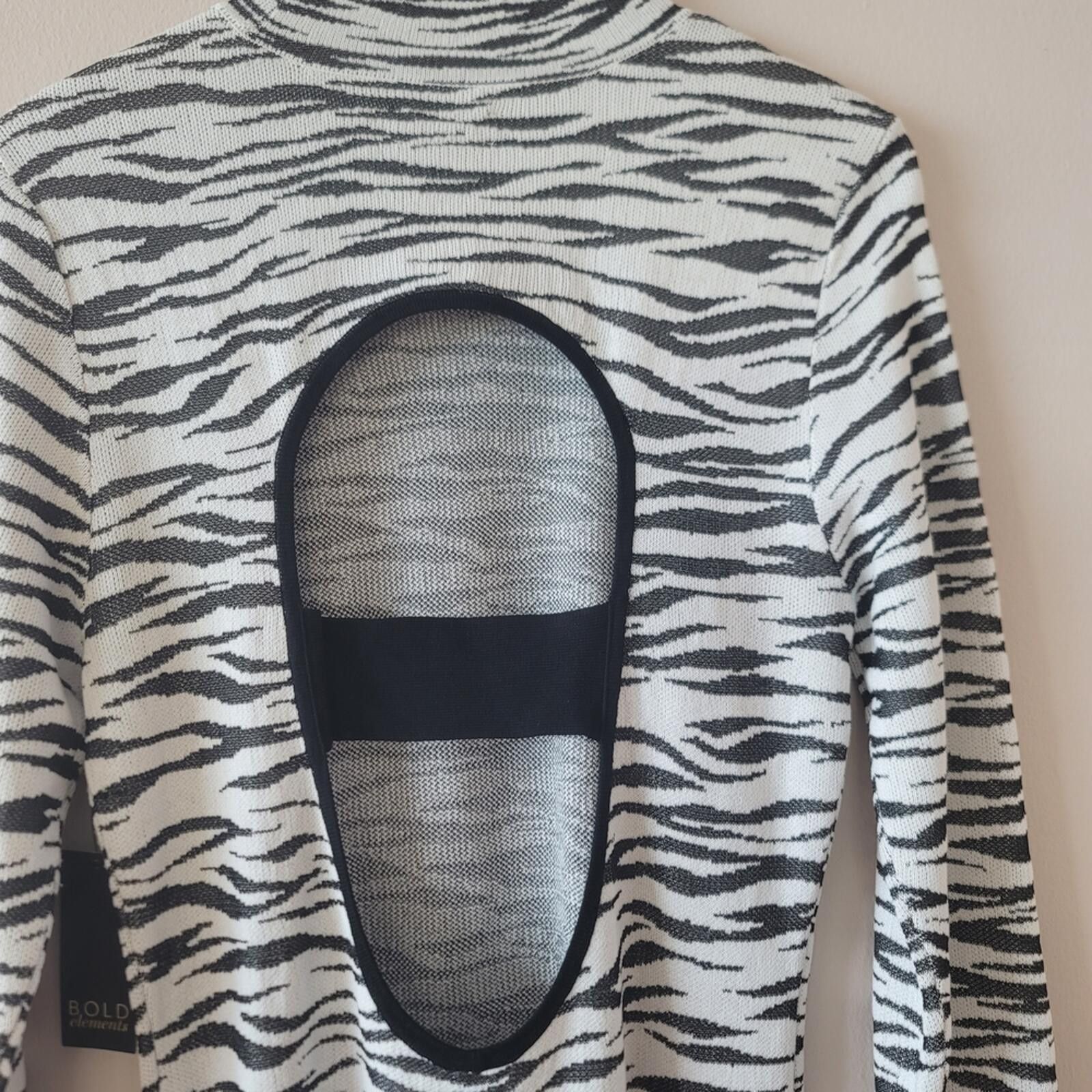 Other Black and White Long Sleeve Dress Zebra Sz Large New Size L / US 10 / IT 46 - 9 Thumbnail