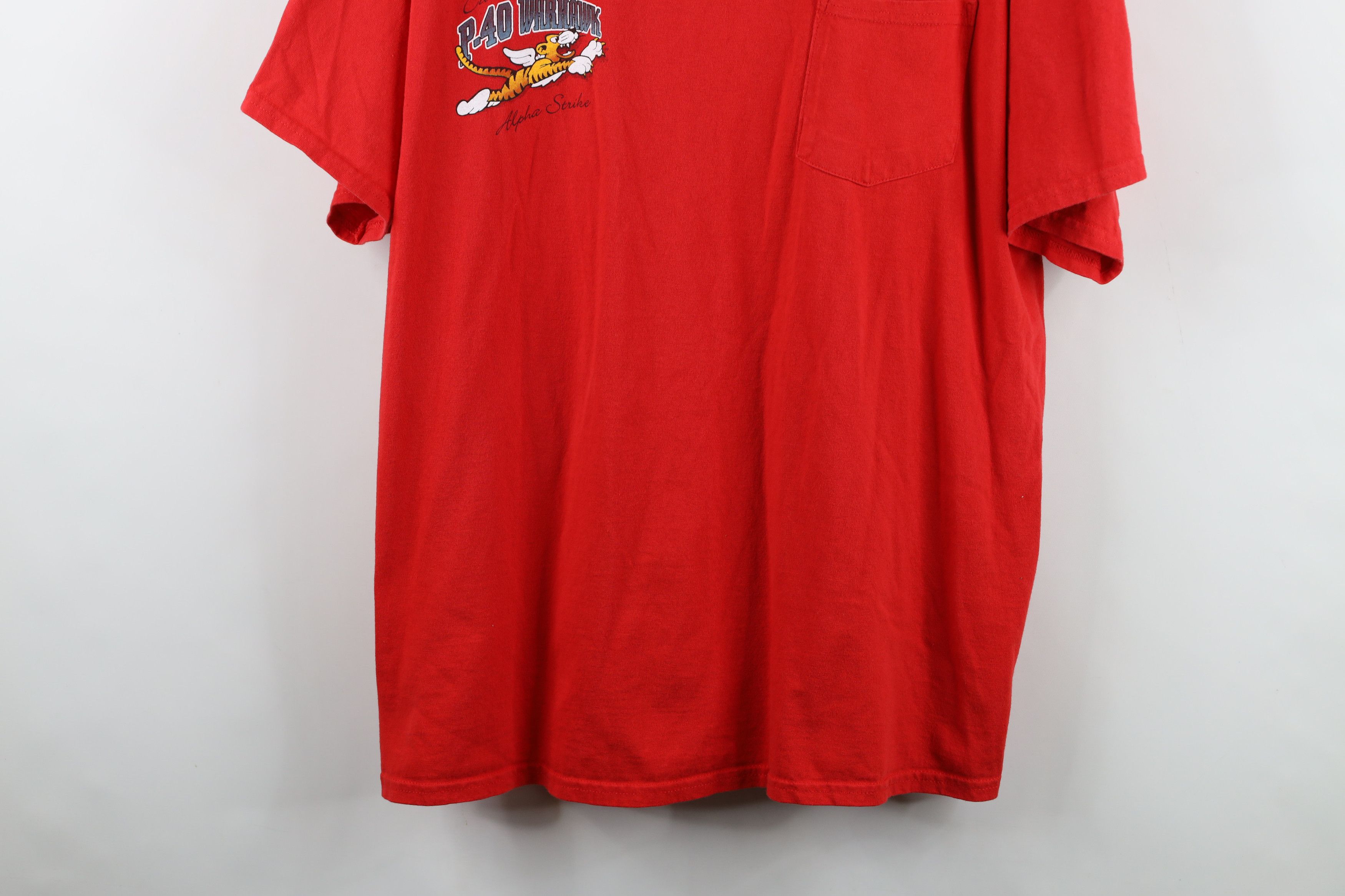 Vintage Vintage P-40 Warhawk Alpha Strike Pocket T-Shirt Red Size US XXL / EU 58 / 5 - 3 Thumbnail