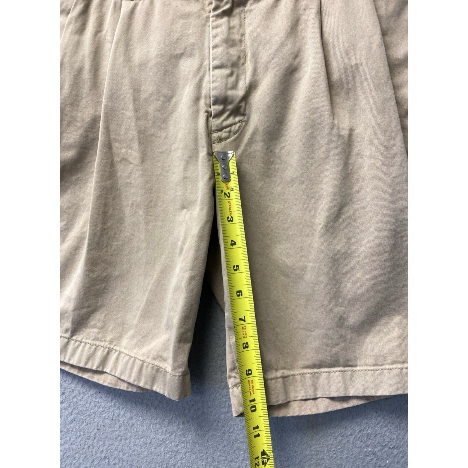 Nautica Nautica Men's Classic Fit Shorts Khaki Tan Cotton 9in Inseam Zip Button Pockets Casual Golf/Beach 32 Regular Mens Size US 32 / EU 48 - 4 Thumbnail