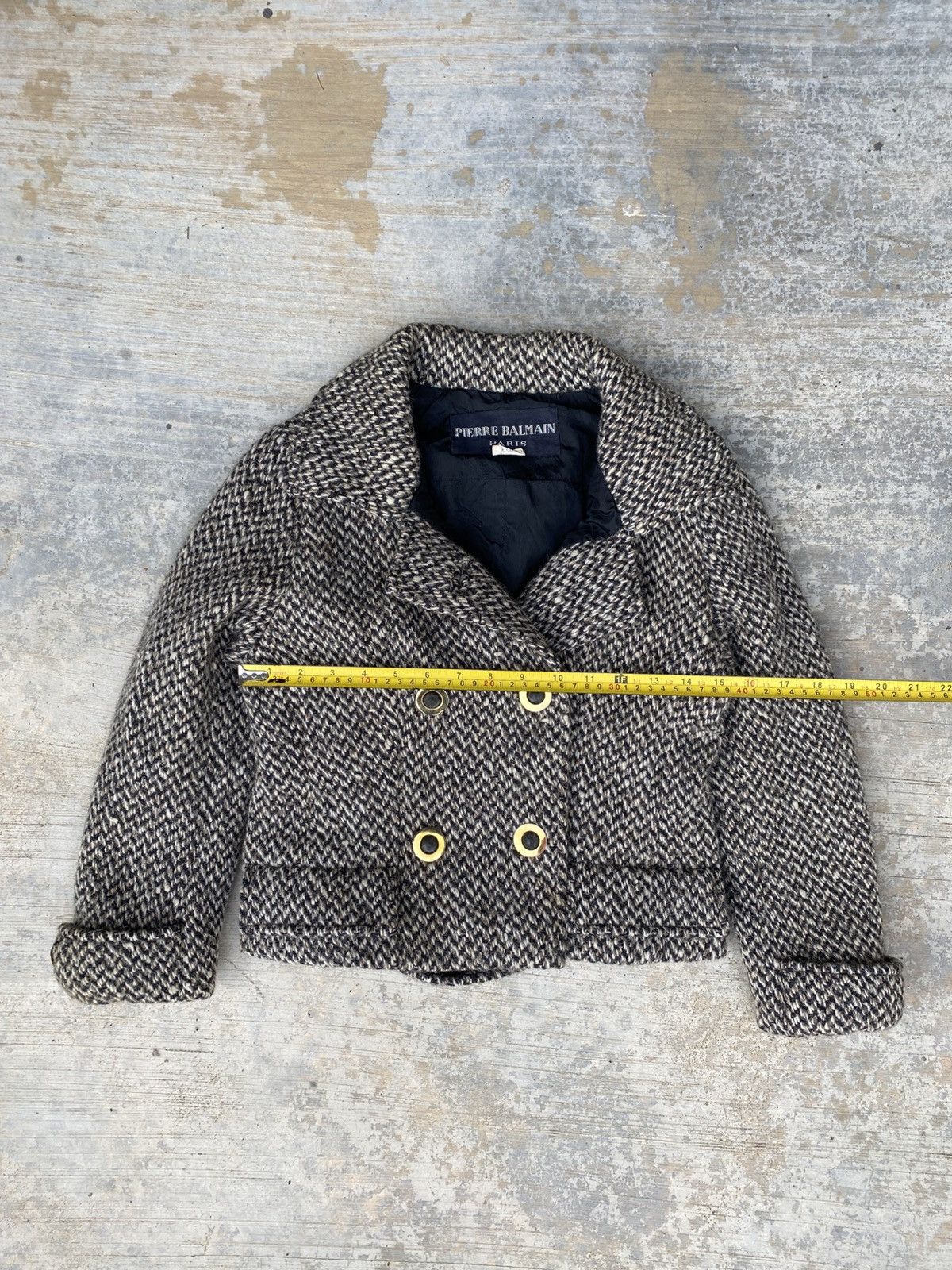 Pierre Balmain × Vintage Vintage Pierre Balmain knit wool cropped jacket Size XS / US 0-2 / IT 36-38 - 6 Thumbnail